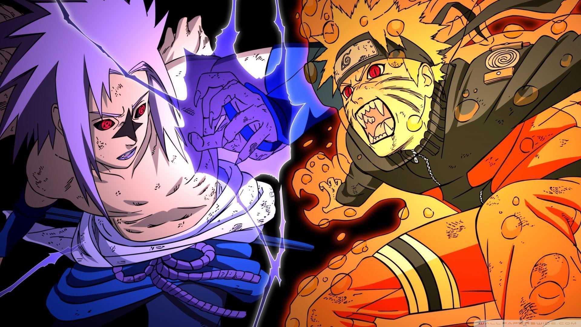 Naruto vs Sasuke Ultra HD Desktop Background Wallpaper