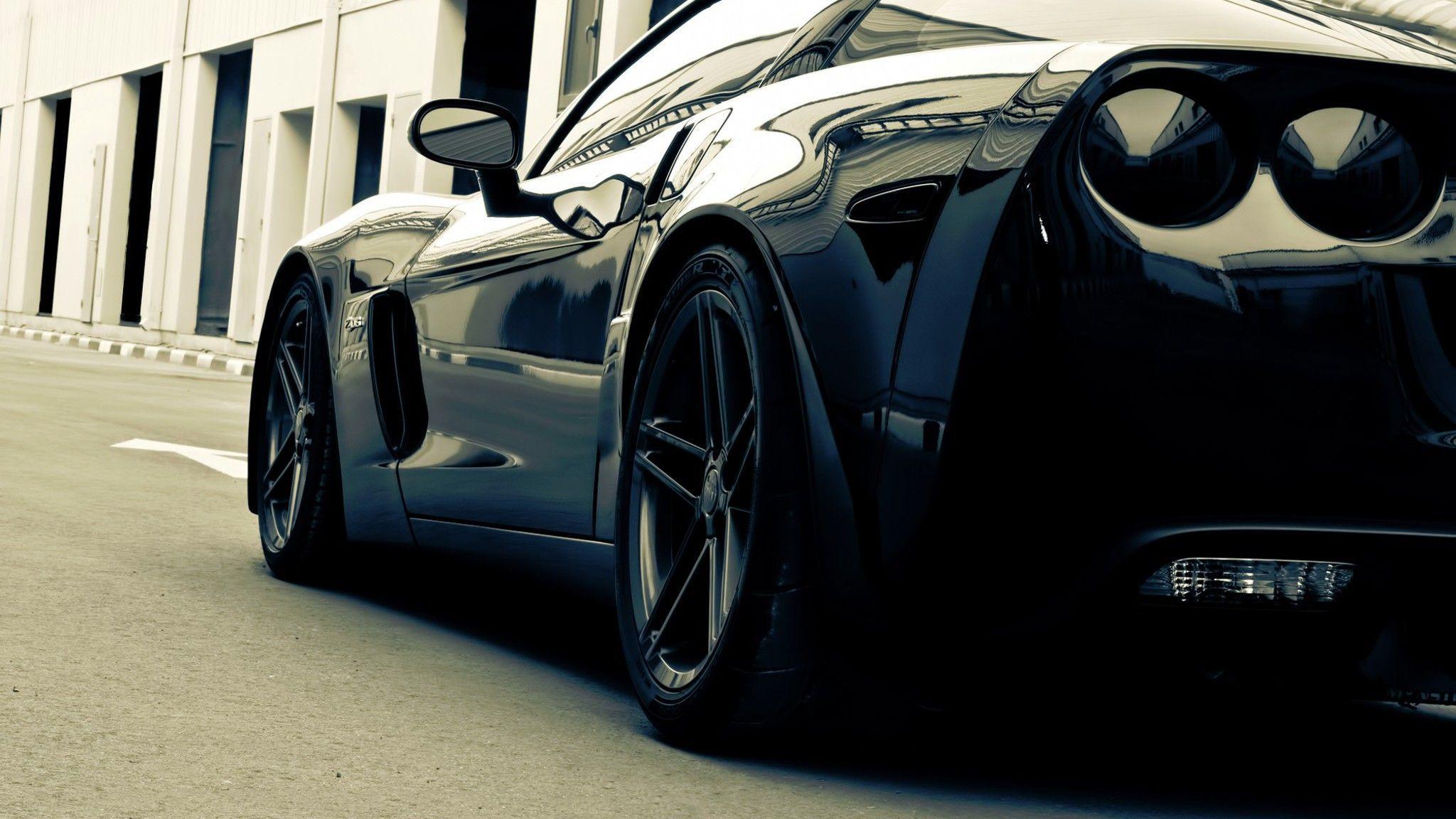 Corvette black cars wallpaper. PC