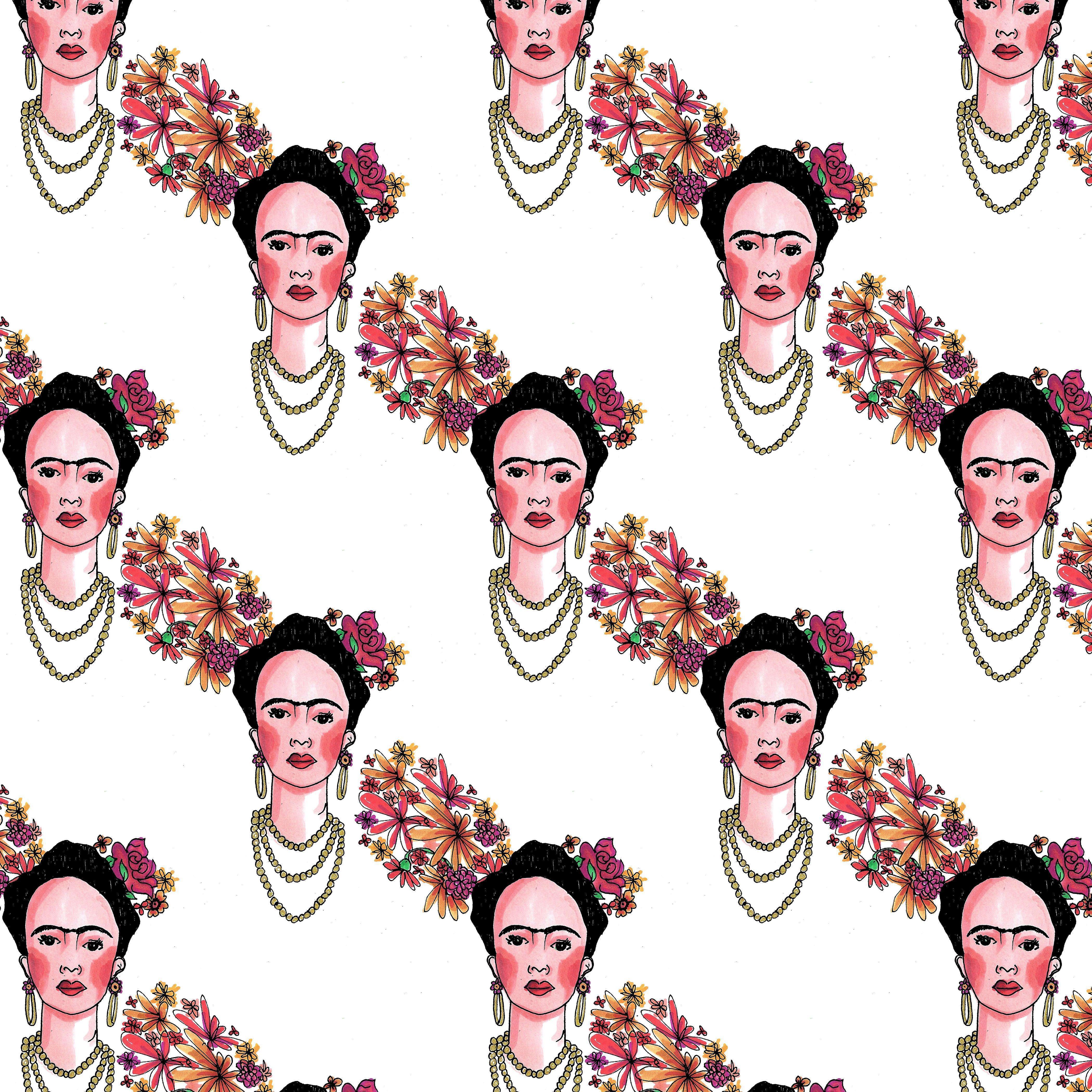Frida. #repeat #pattern #print #design #illustration
