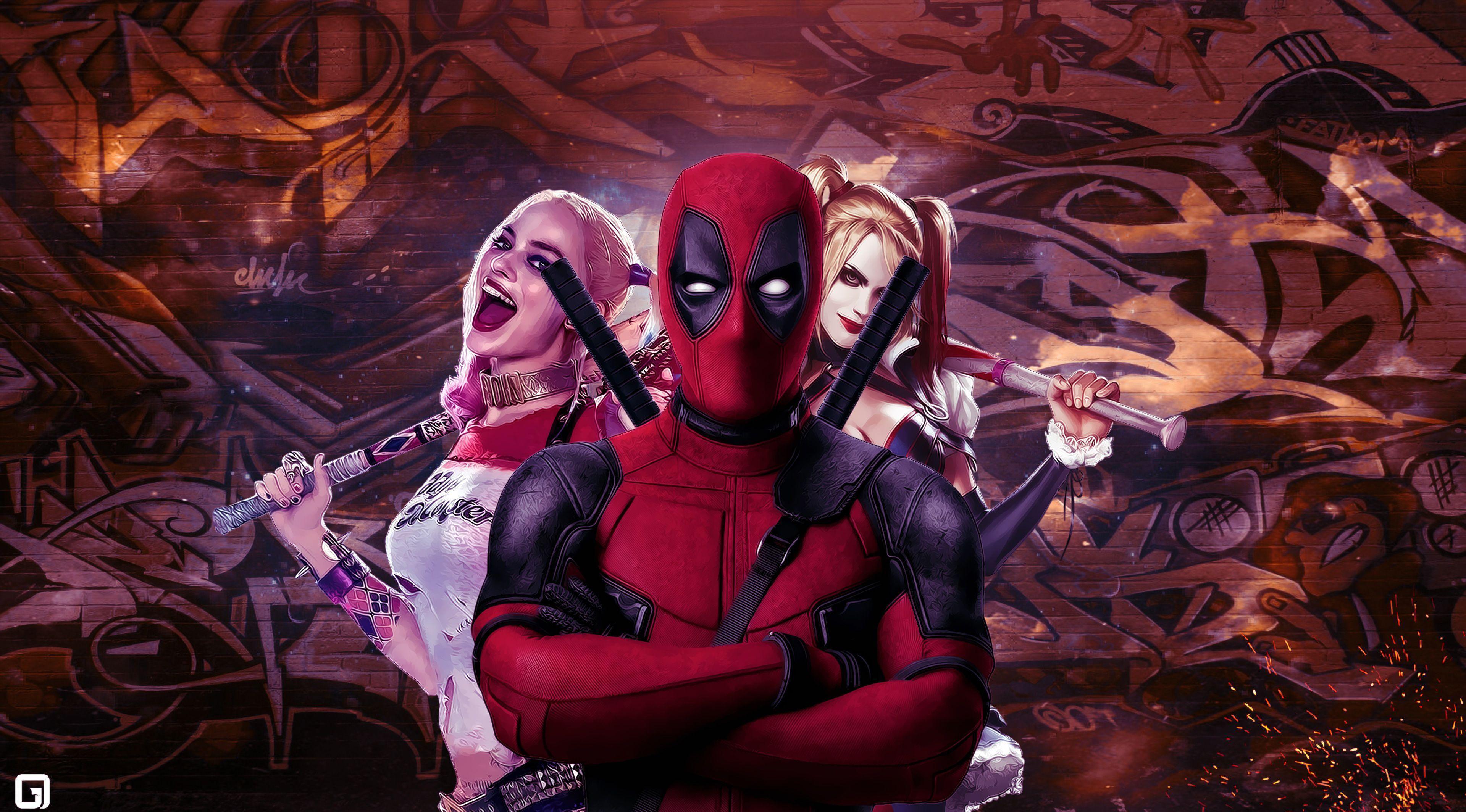 Deadpool And Harley Quinn Wallpaper. Artist HD Wallpaper