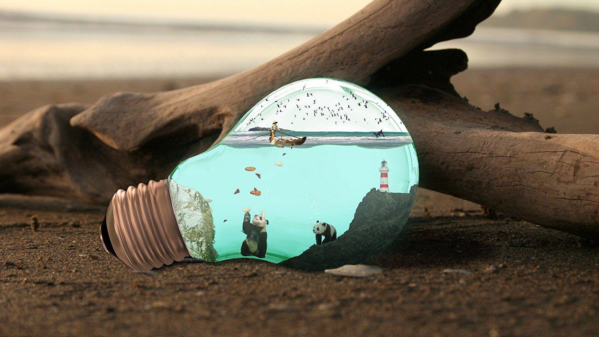 Flaming Light Bulb Wallpaper