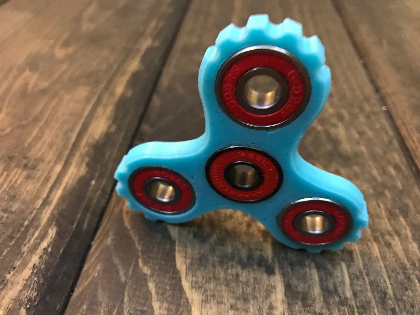 EDC Toy / Fidget Spinner / Aqua Blue With Red Color
