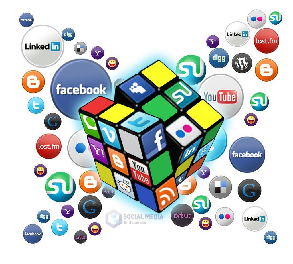 Concept Social Media Different social icons on a blue background Social  Media background  Stock Image  Everypixel