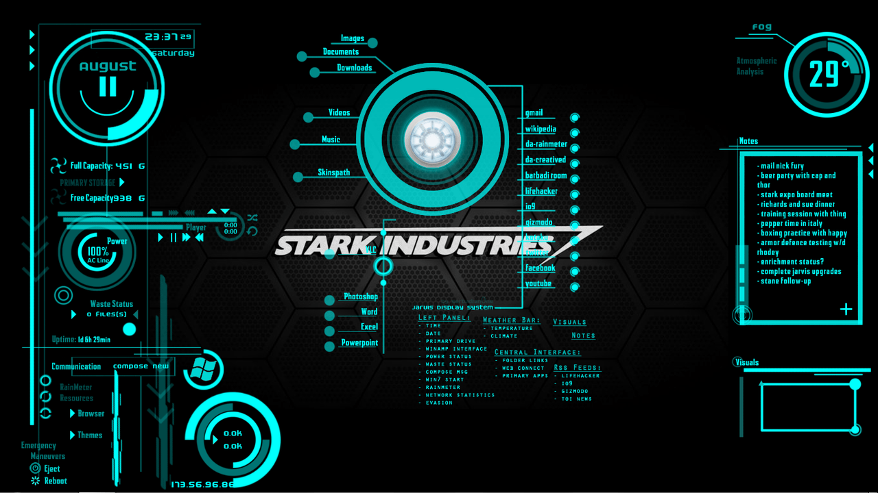 jarvis animated wallpaper