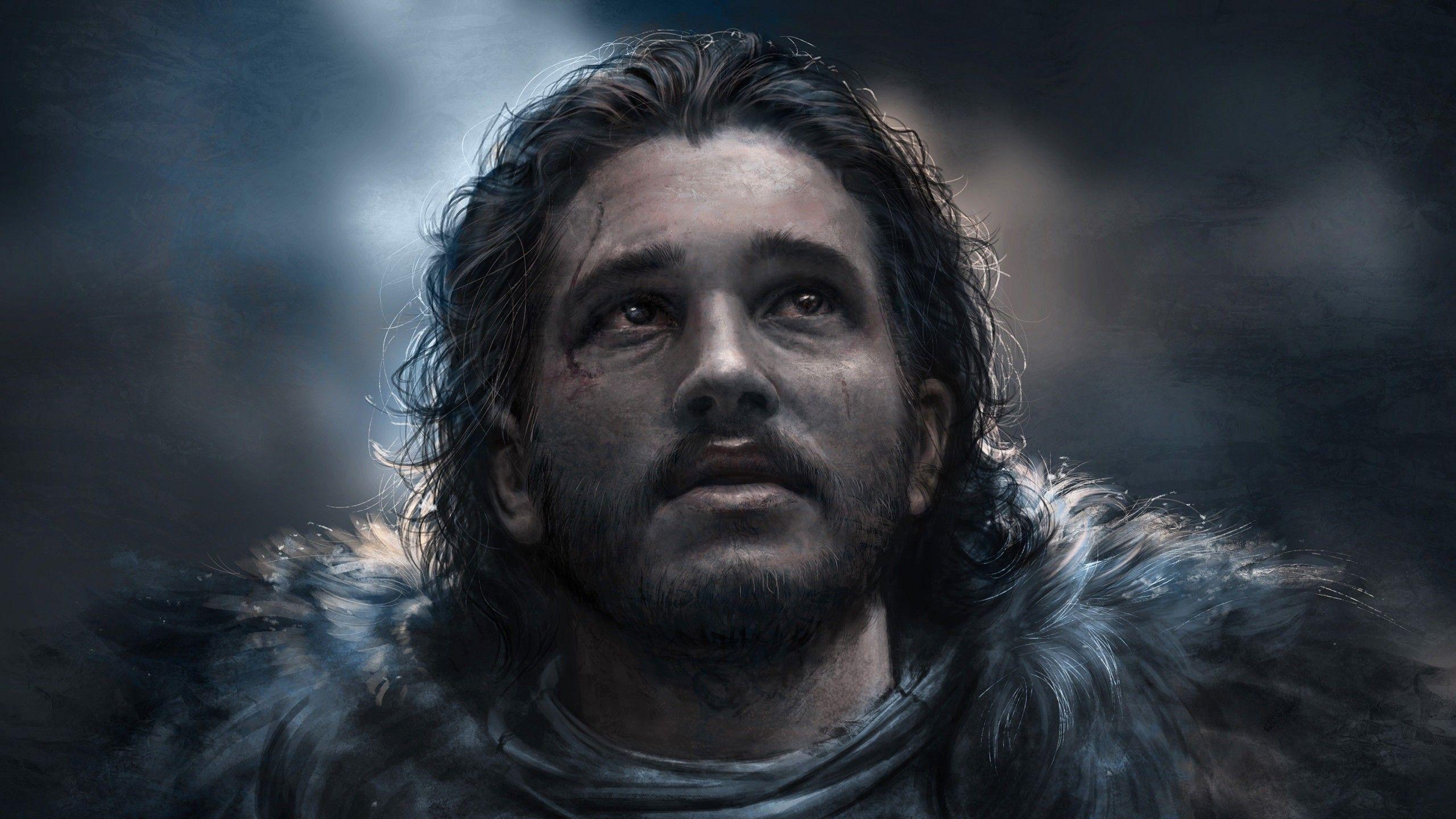Download 2560x1440 Jon Snow, Painting, Game Of Thrones Wallpaper