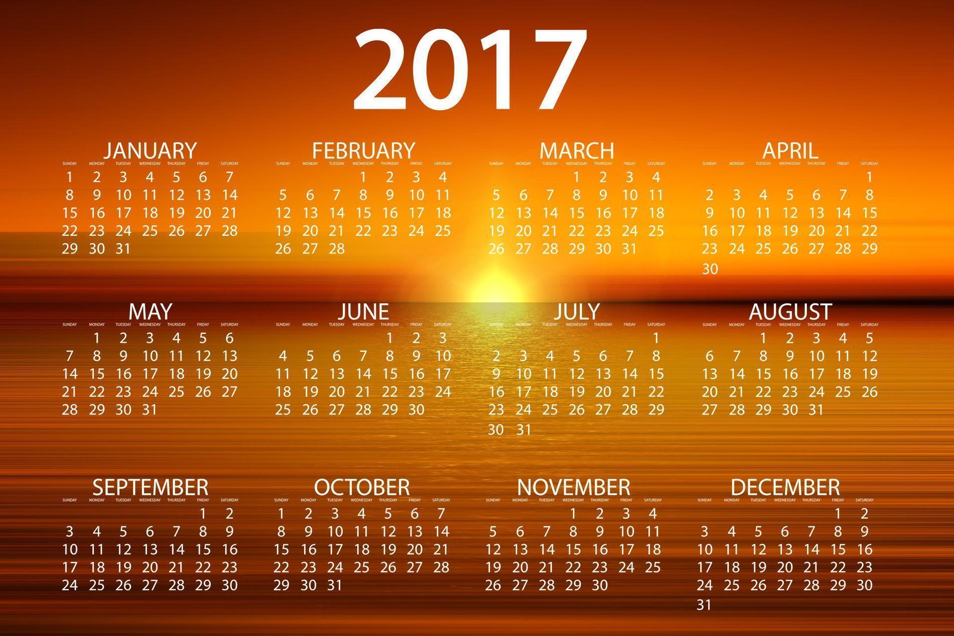 2017 calendar Computer Wallpapers, Desktop Backgrounds