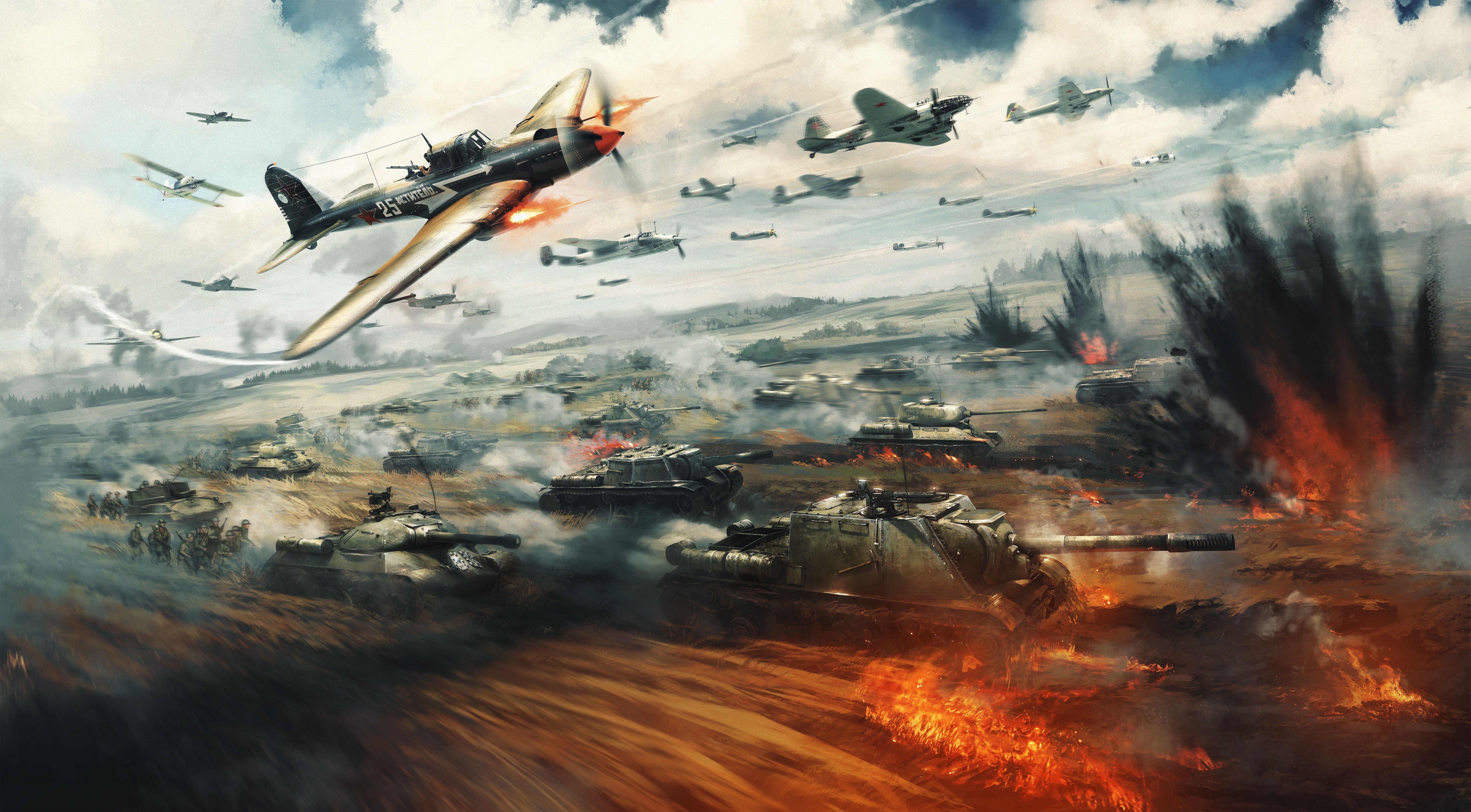 Wallpaper War Thunder, Planes, Tanks, HD, 8K, Games