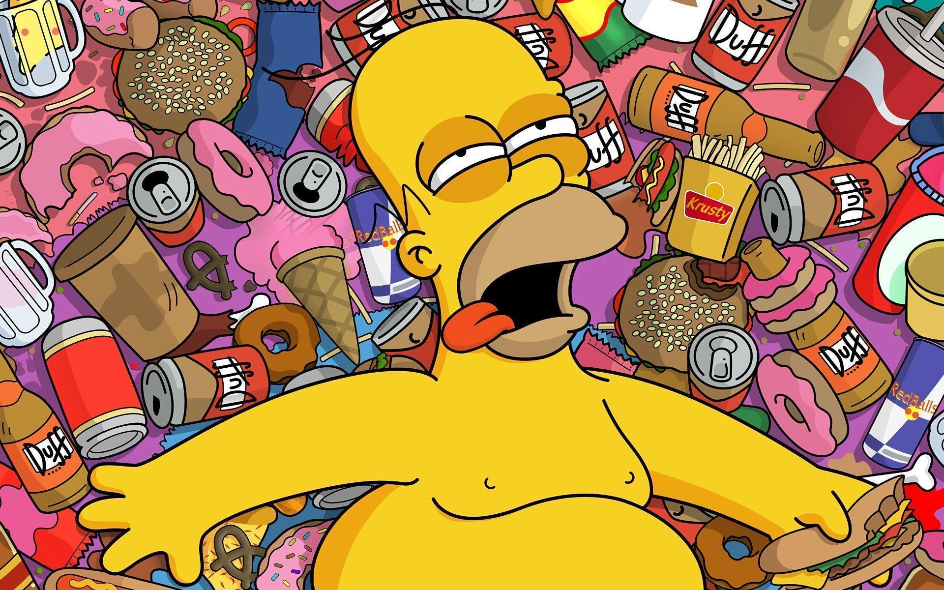 Free Drunk Homer Simpson computer desktop wallpaper