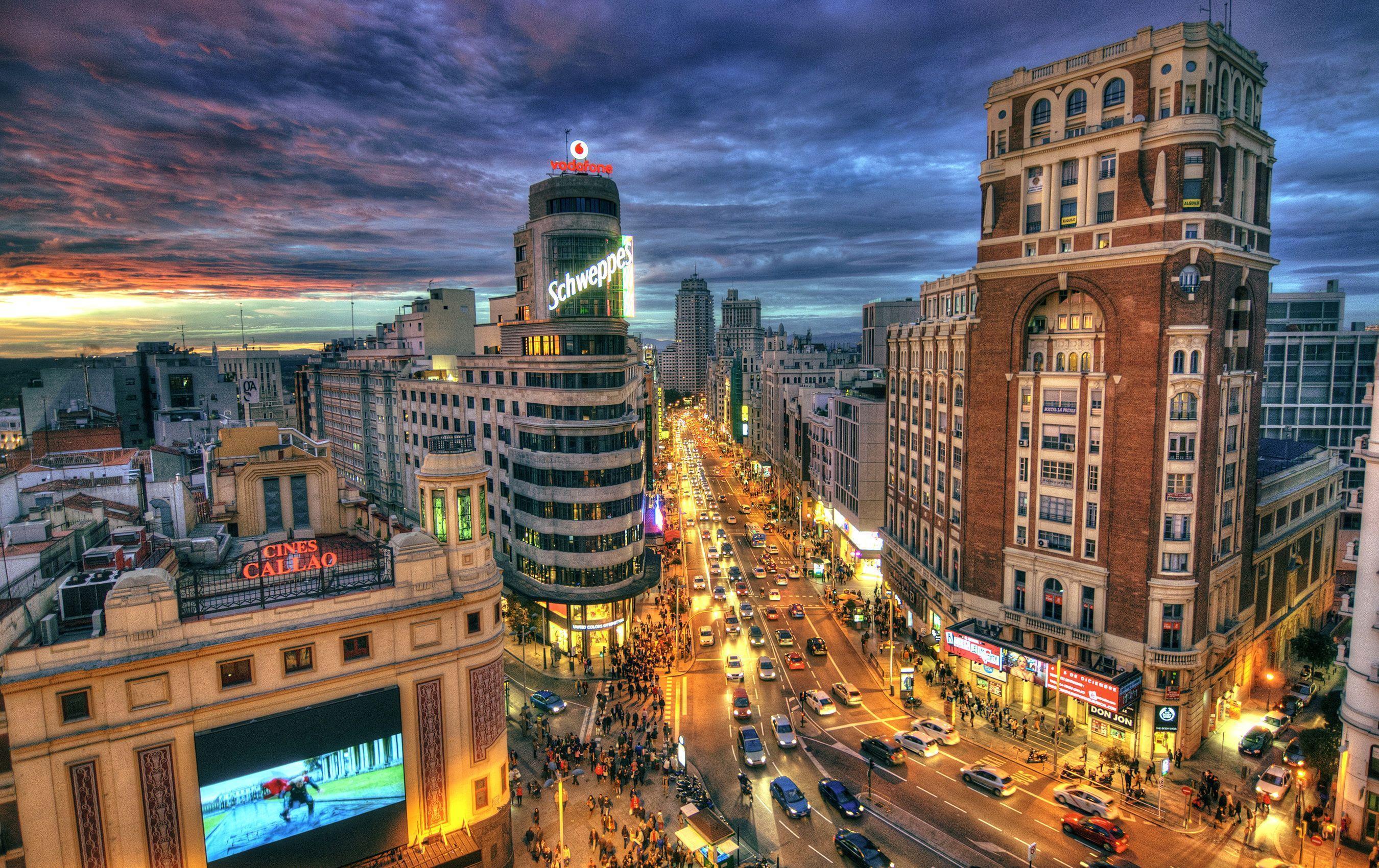 Madrid, Spain at Night HD Wallpaper. Background Imagex1700