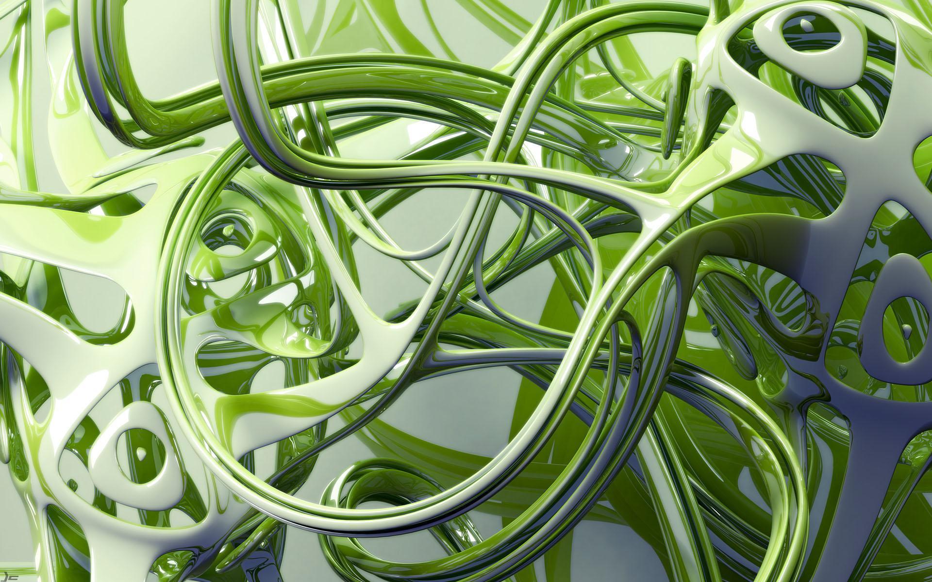 The Green Slime 3D Graphic Art Wallpaper
