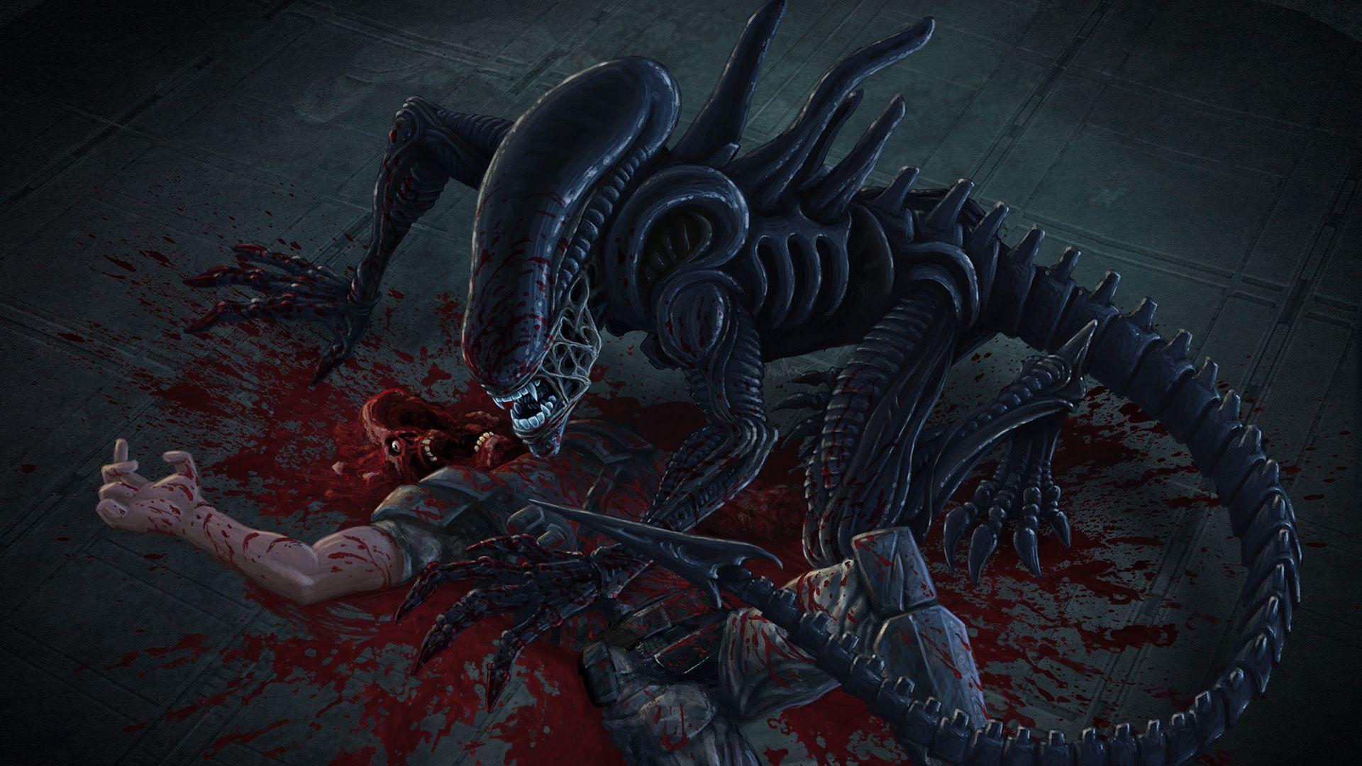 Download Wallpaper soldiers, the corpse, alien, xenomorph, section