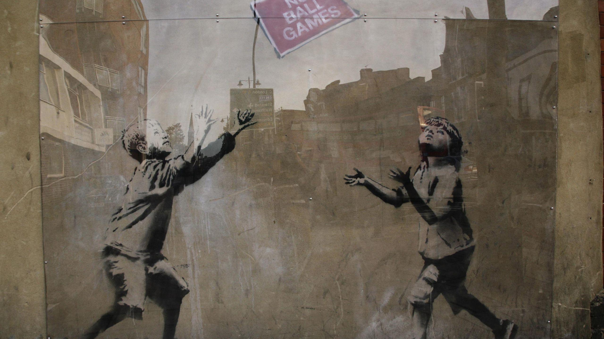 Banksy, Street Art, Graffiti, No Ball Games, Banksy No