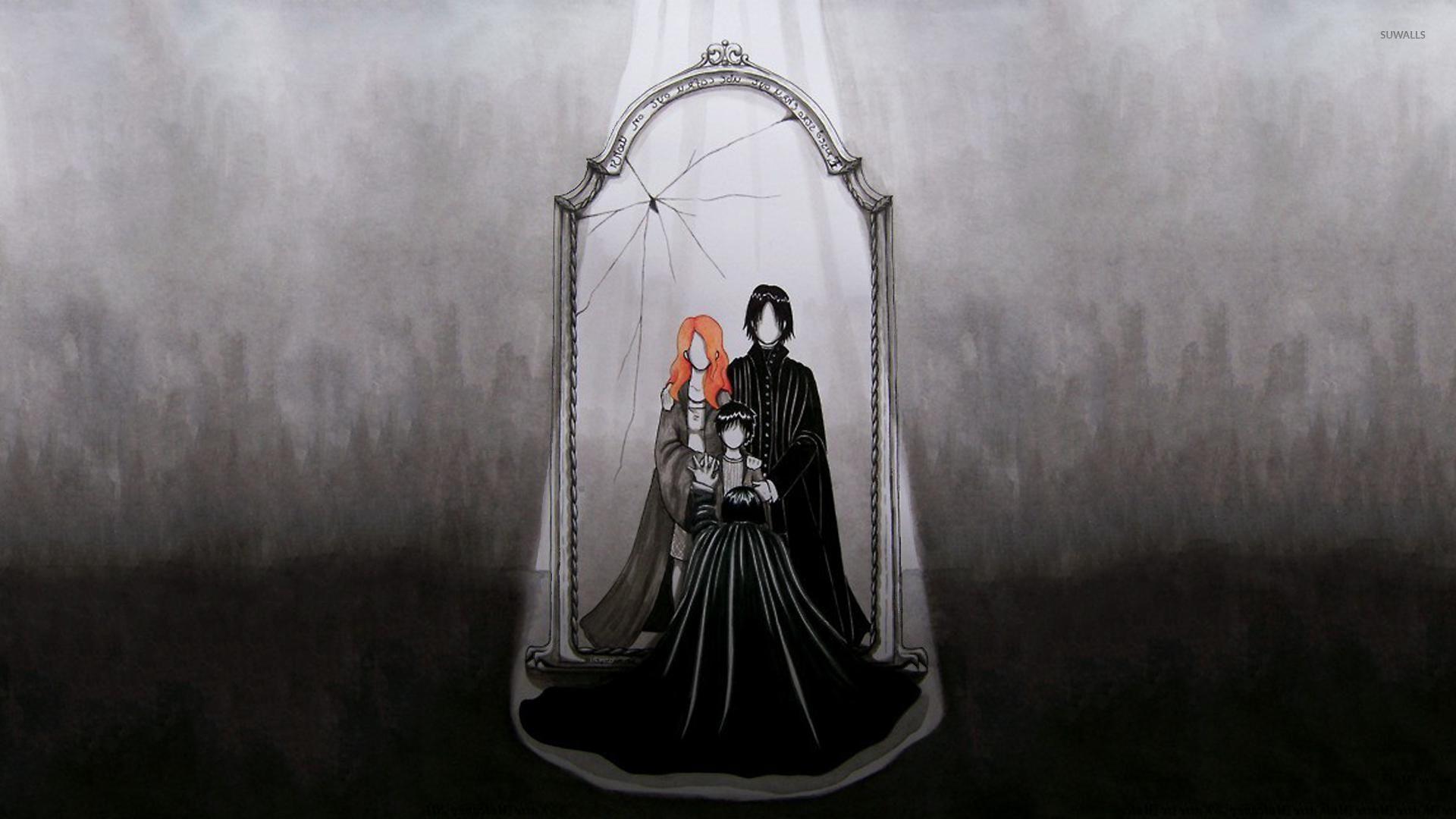 Snape and the Mirror of Erised Potter wallpaper