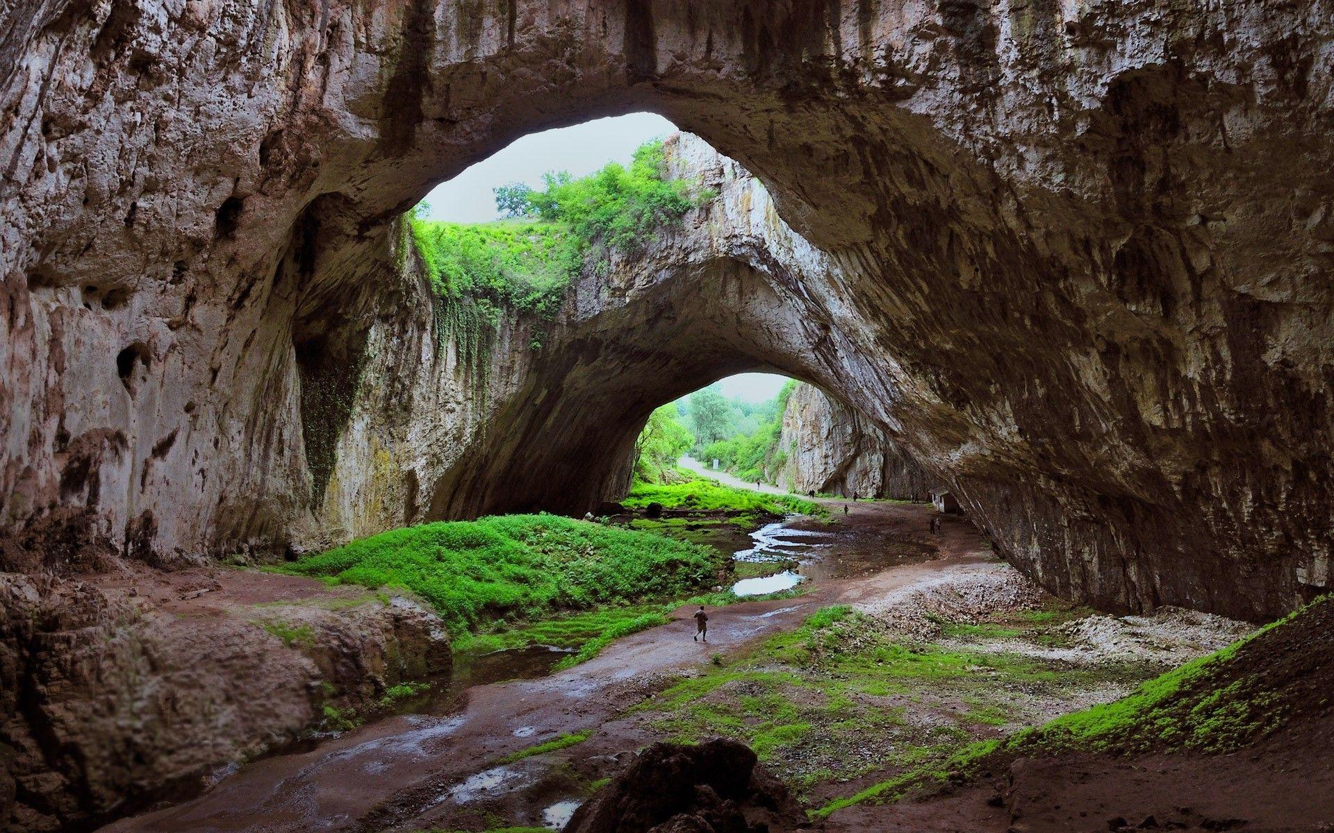 cave, River, Grass, Bulgaria, Rock, Huge, Nature, Landscape