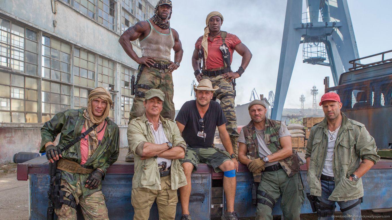 Download 1366x768 The Expendables 3 Cast Wallpaper