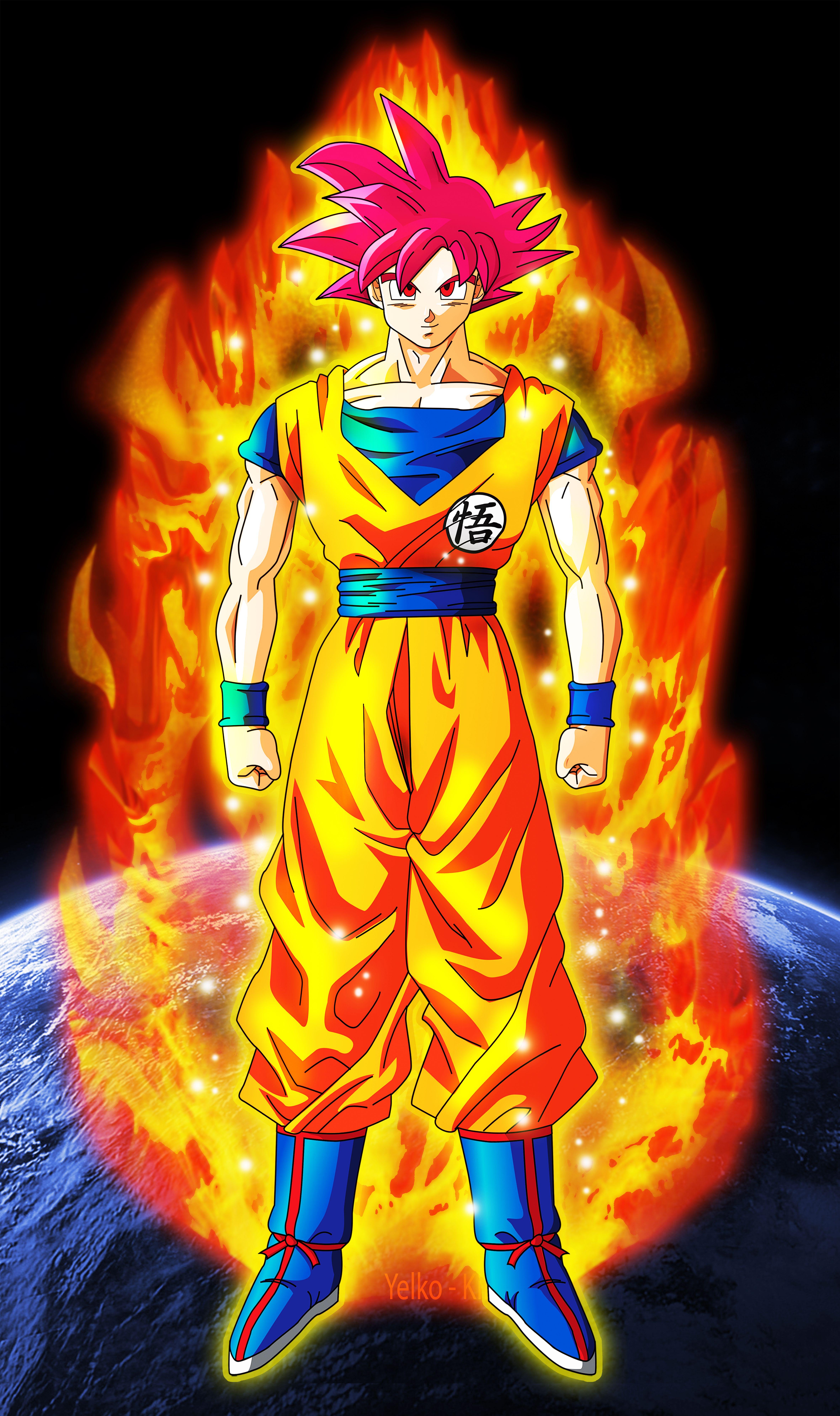 Dragon Ball, Dragon Ball Super, Goku, Super Saiyan God, HD wallpaper