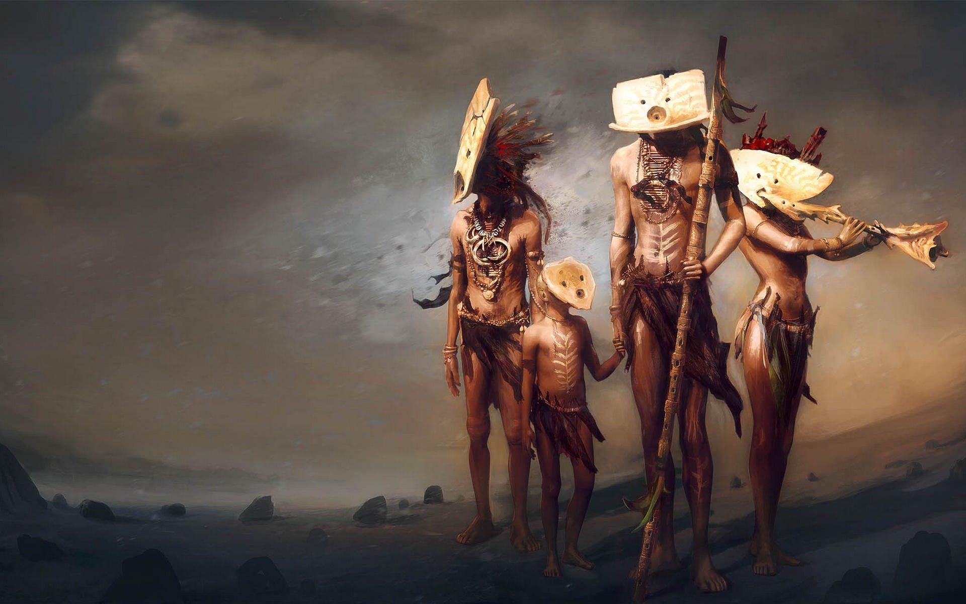 Video games tribal Ubisoft artwork From Dust wallpaperx1200