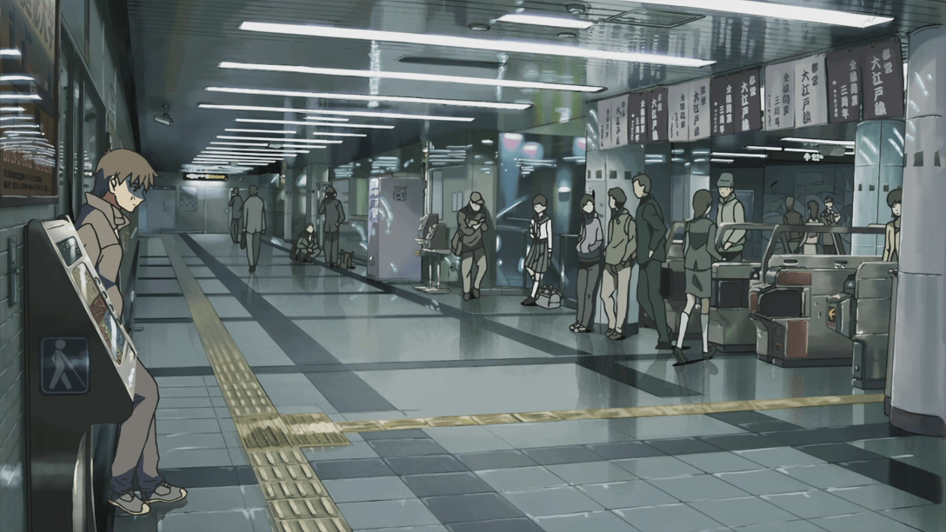 Subway station in the anime five centimeters per second wallpaper