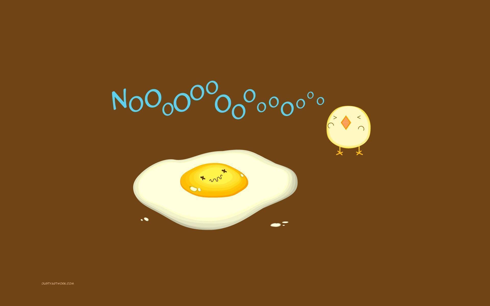 Minimalistic Funny Chicken Eggs Wallpaper HD / Desktop and Mobile