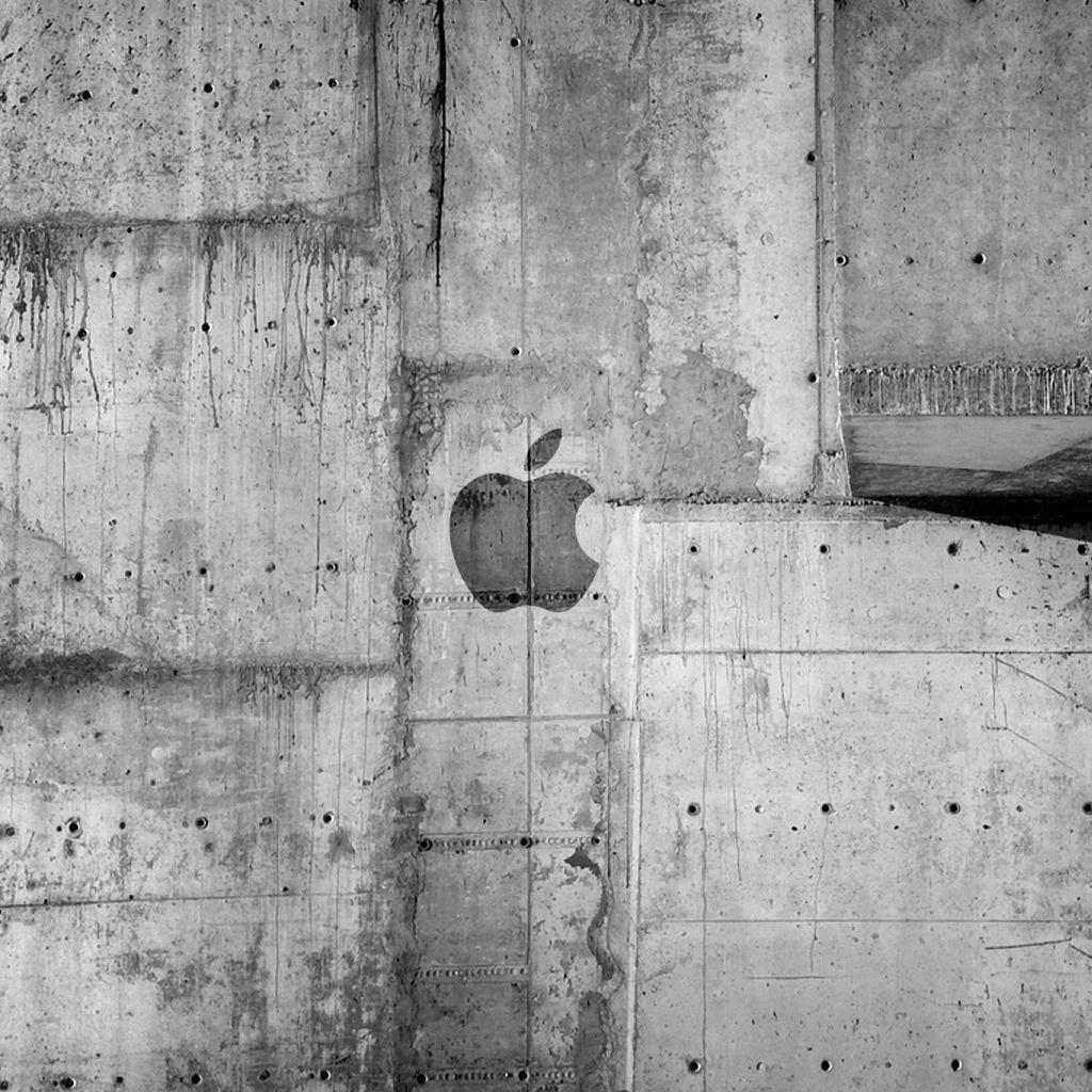 Apple Logo Concrete Wall iPad Wallpaper Download. iPhone