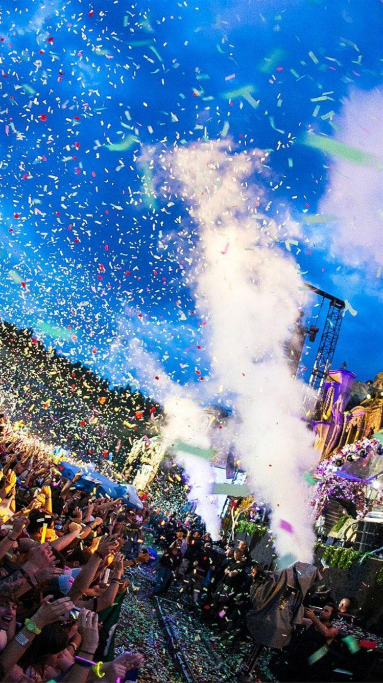 Tomorrowland Festival Concert Confetti iPhone 6 Wallpaper Download