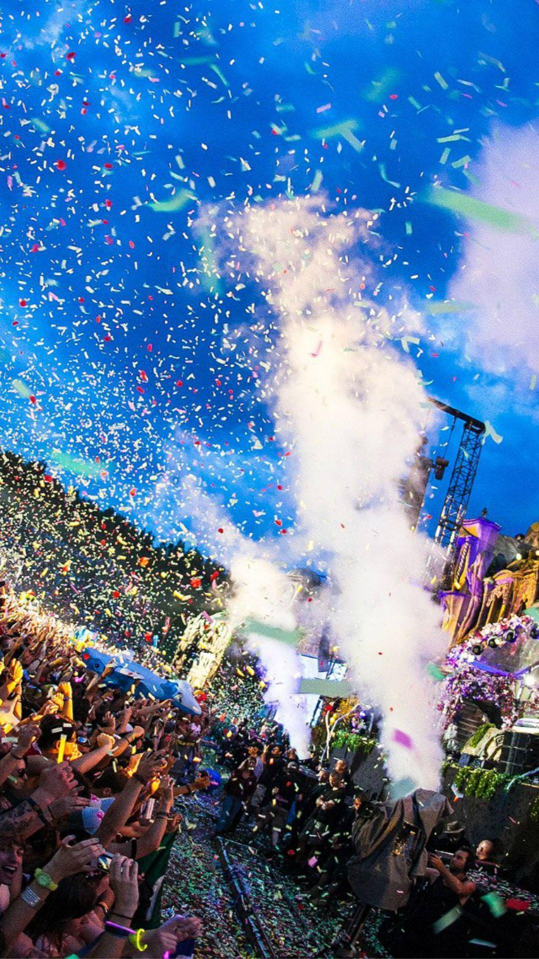 Tomorrowland Festival Concert Confetti #iPhone #plus #wallpaper