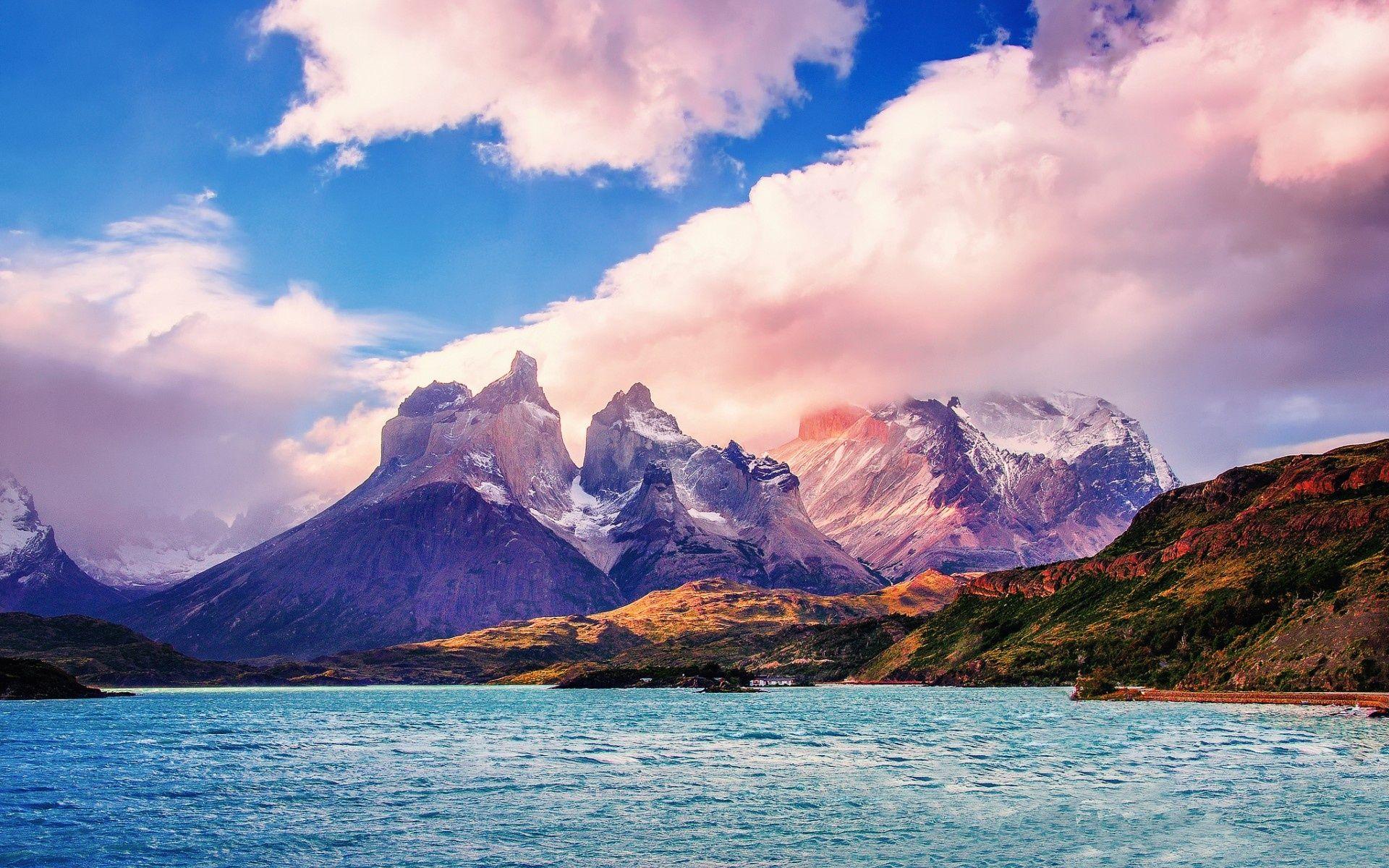 Wallpapers South America, Chile, Torres del Paine, Patagonia, Lake