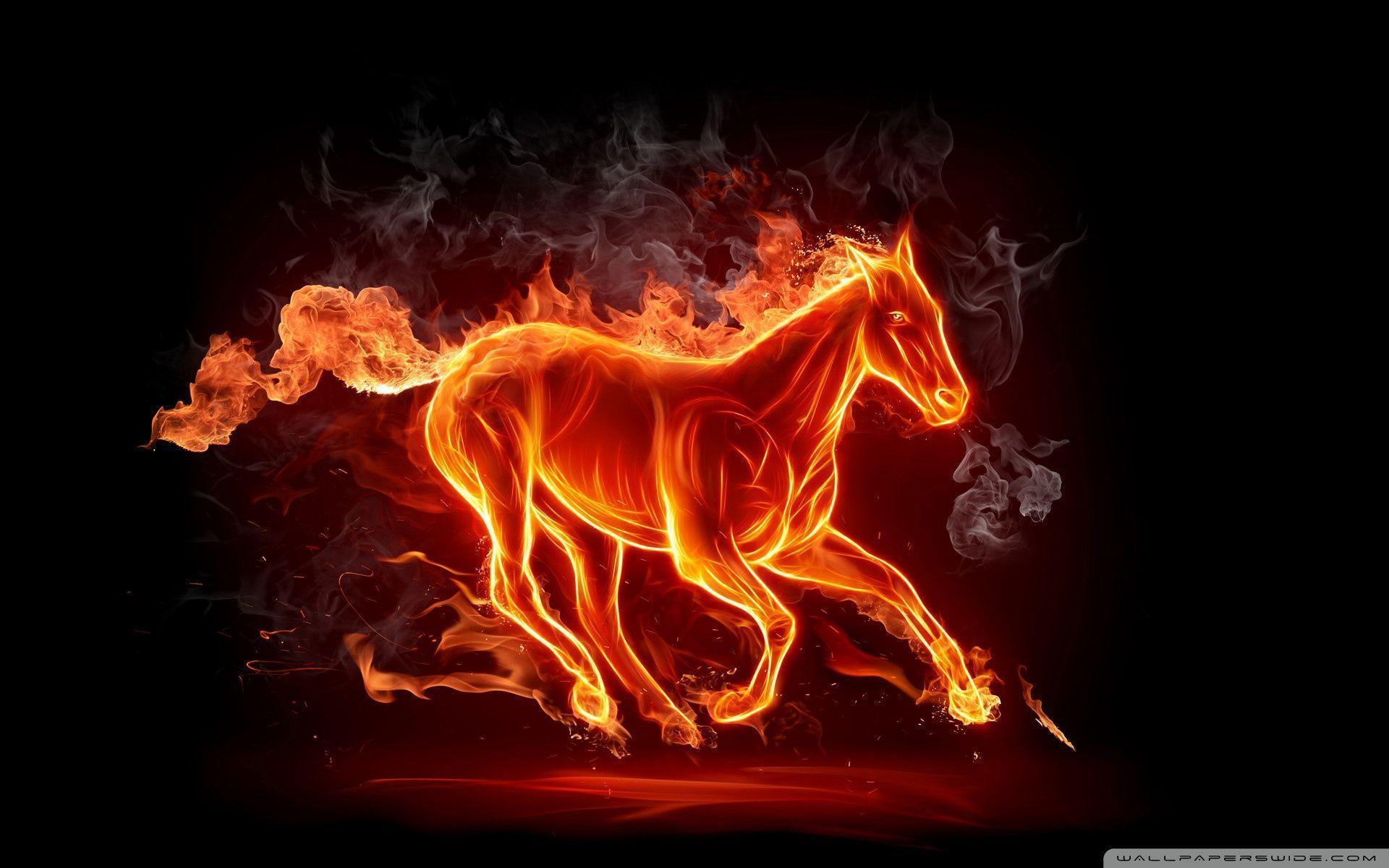 Horse Fire HD desktop wallpaper, High Definition, Fullscreen