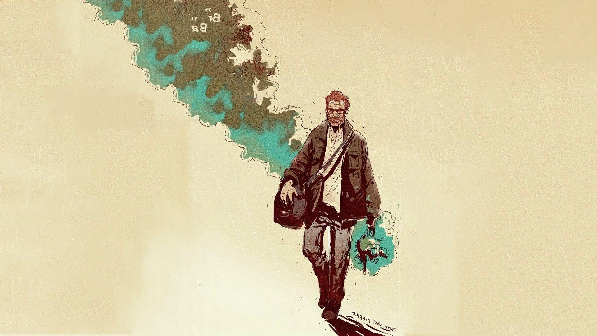 Walter White, Heisenberg, Breaking Bad, Artwork, Smoke Wallpaper