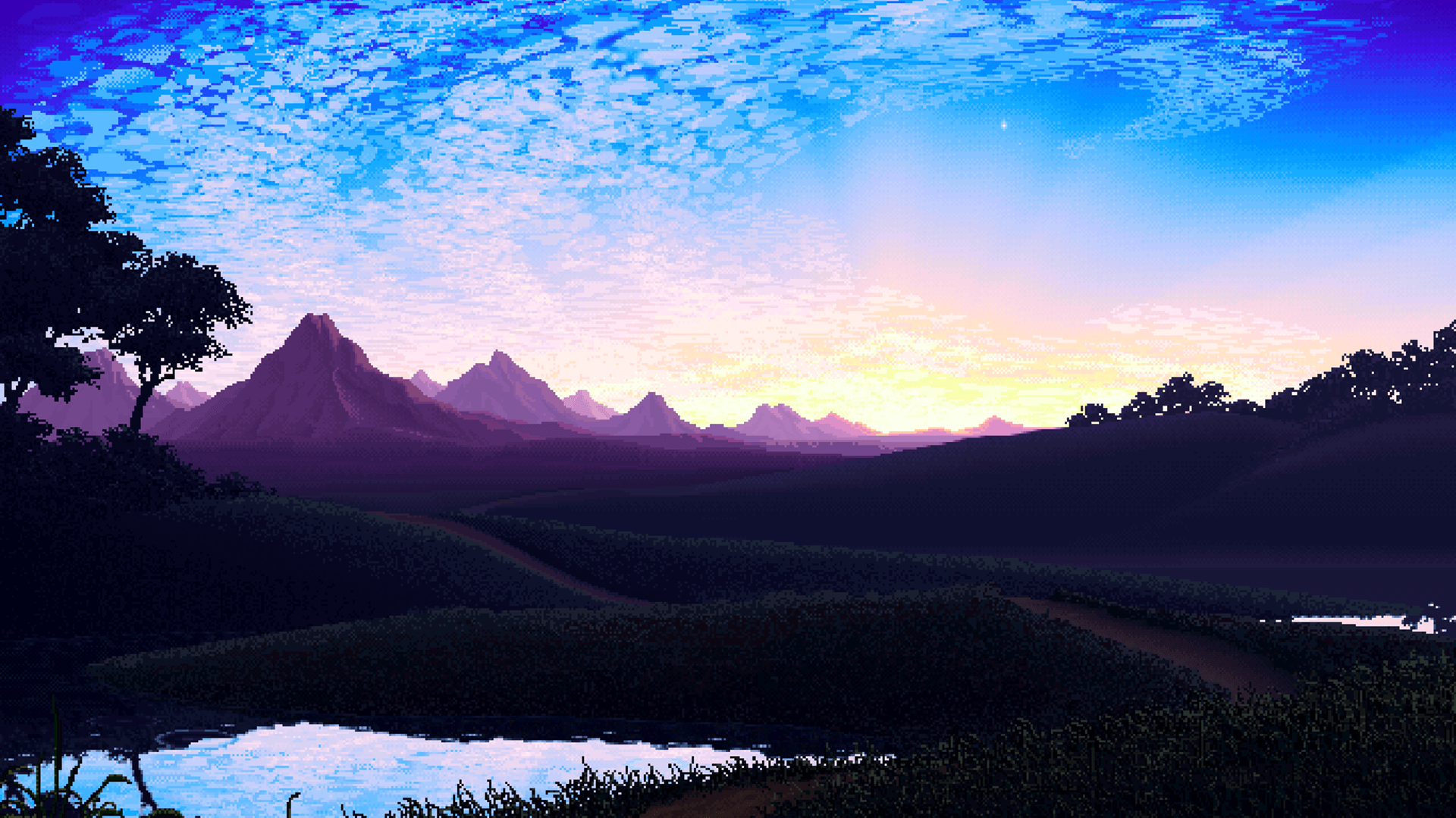 Pixel Landscape Wallpaper and Background Imagex1079