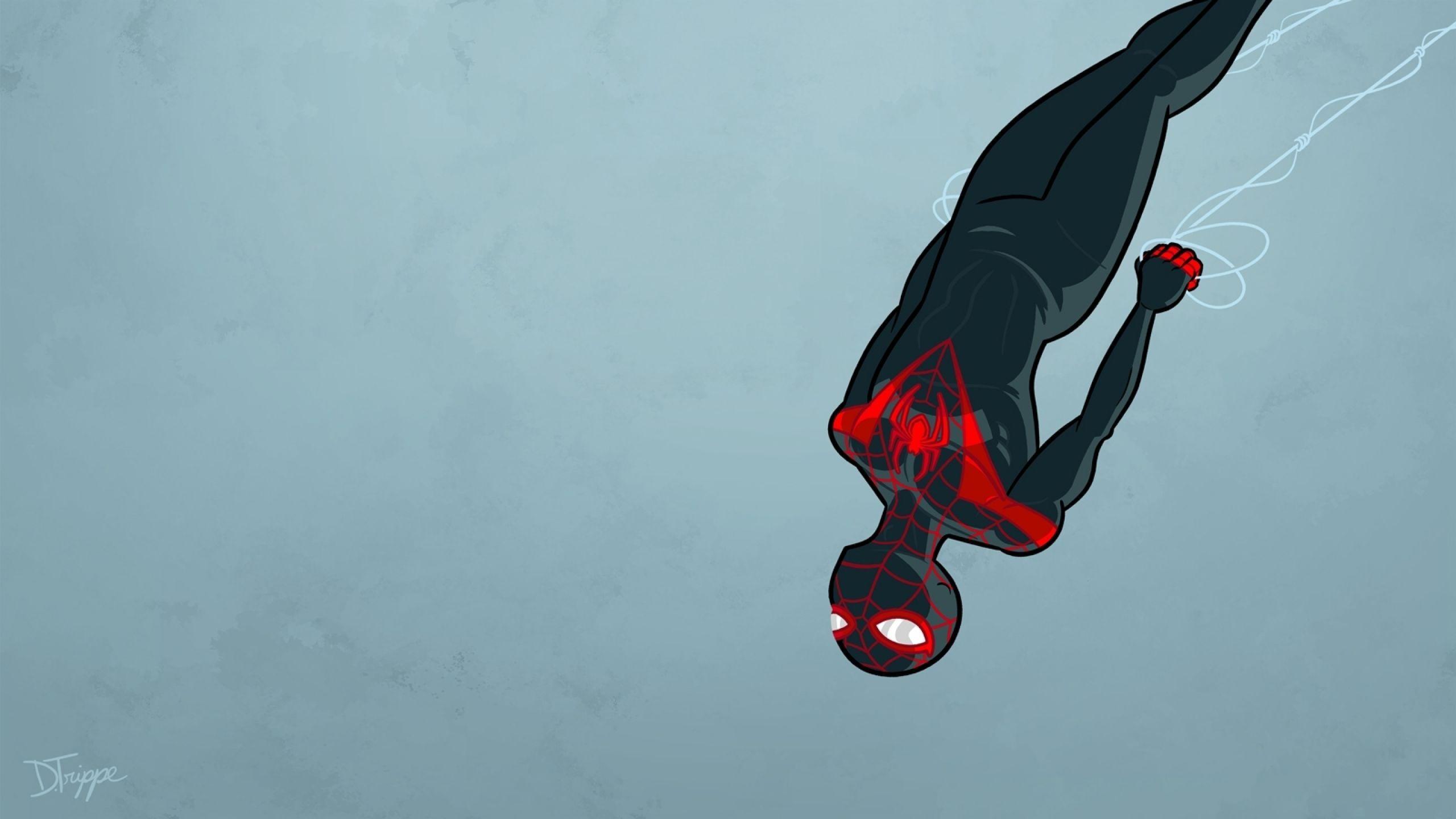 Minimalist Miles Morales And Spider Man HD Wallpaper