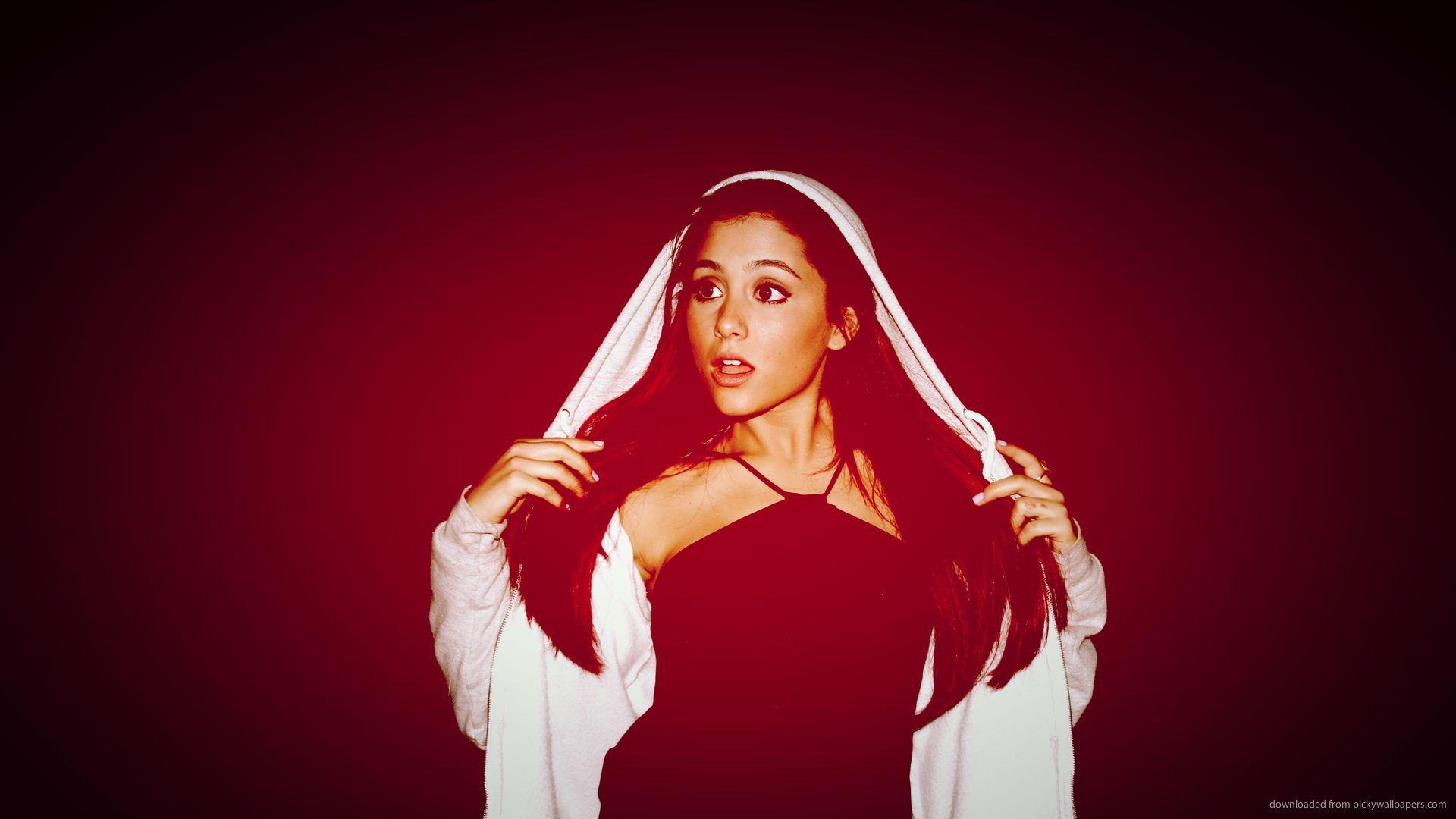Download 1920x1080 Ariana Grande Red Highlight Wallpaper