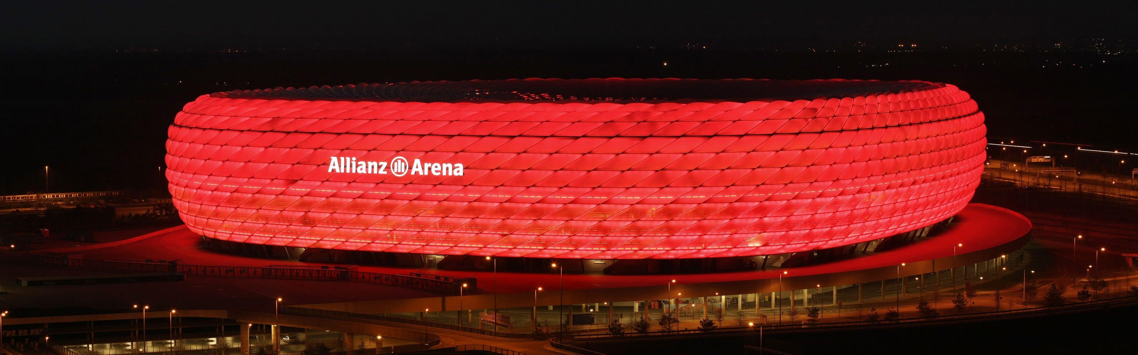 Allianz Arena, Stadium, Night, Lights, FC Bayern, Soccer, Dual