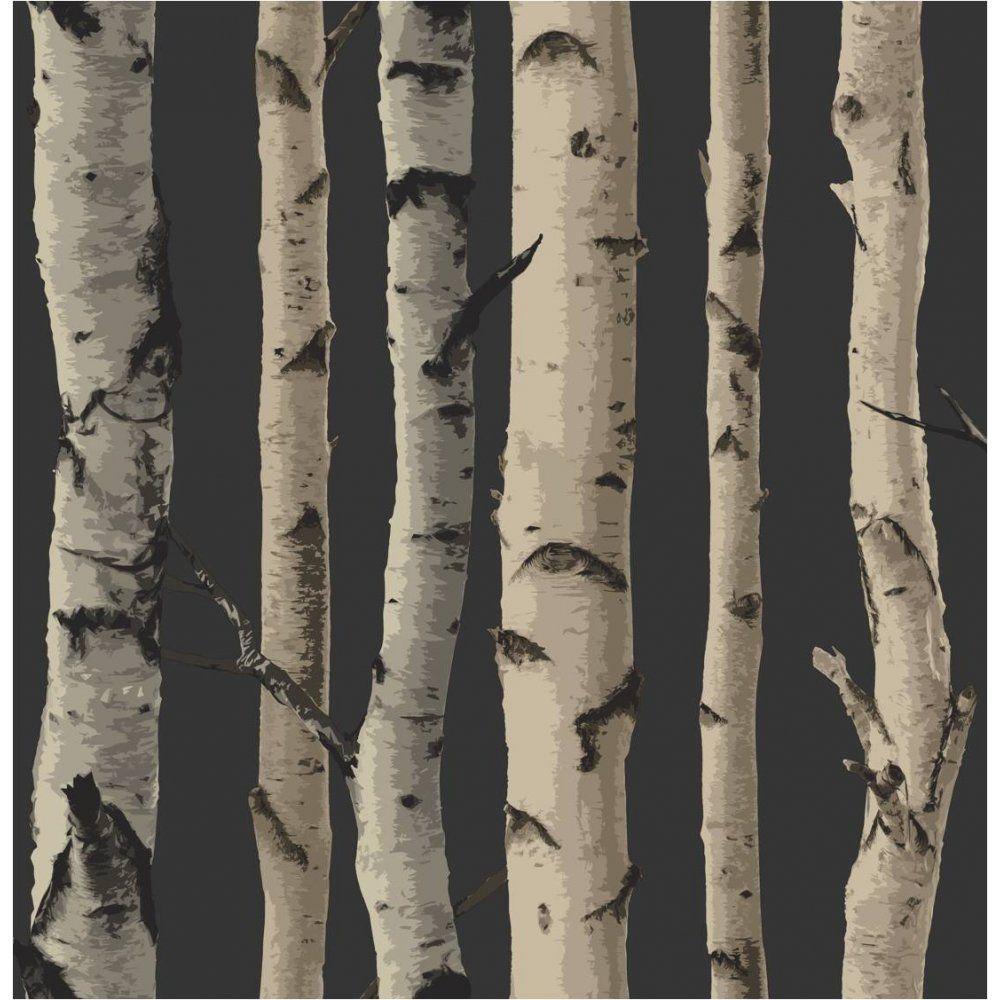 Wallpaper with Birch Trees