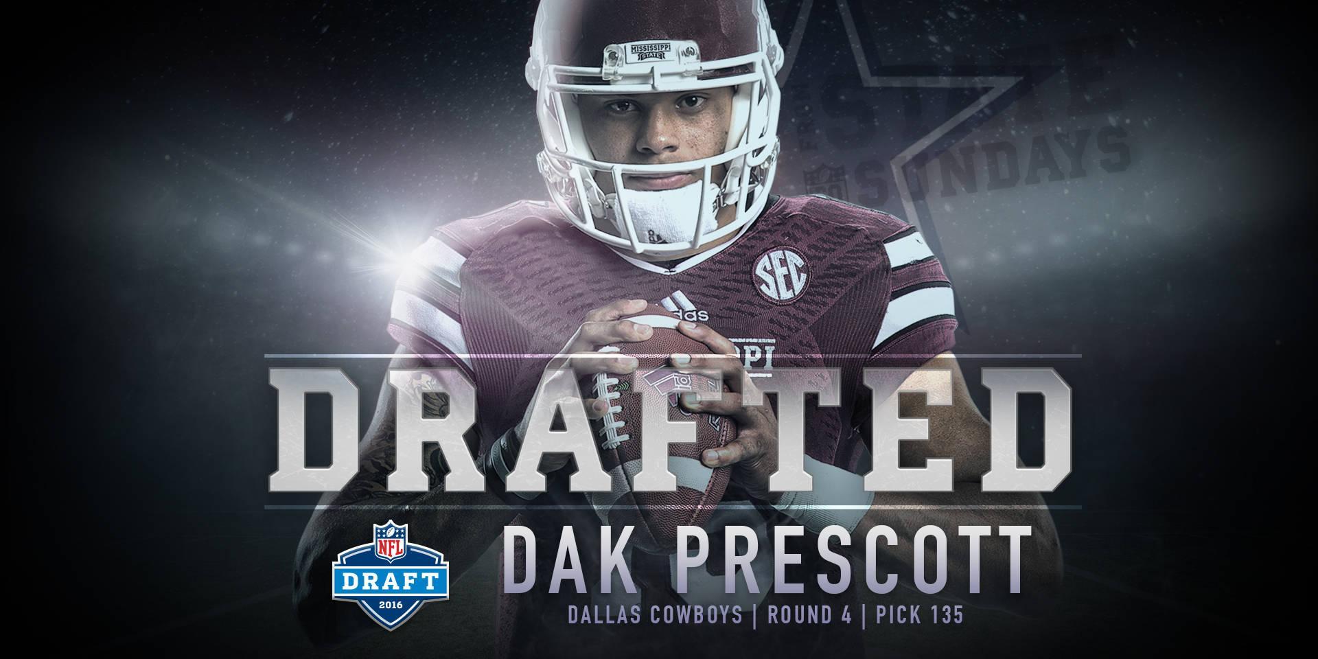 Dak Prescott Selected By Dallas Cowboys in Round 4 of NFL Draft