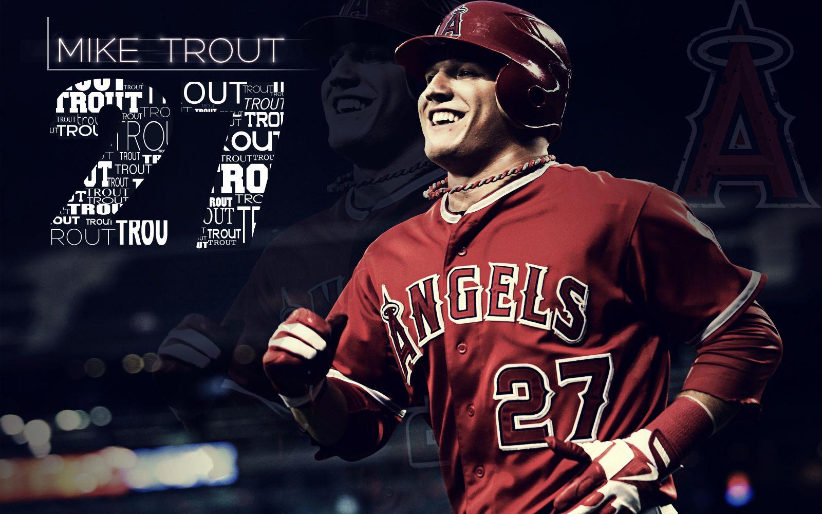 wallpaper baseball mike trout