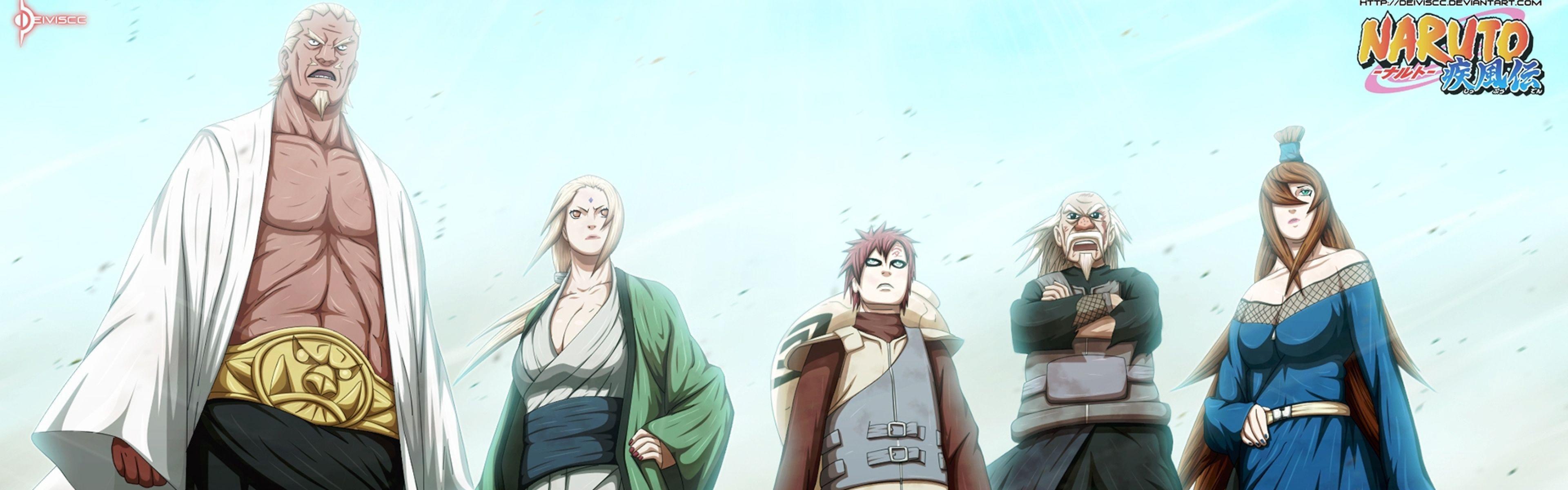 Download Wallpaper 3840x1200 Naruto, Sabaku no gaara, Tsunade