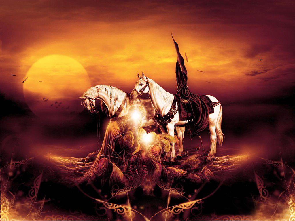 Muharram Ul Haram Hussein Ibne Ali Horse Picture. Pakistani