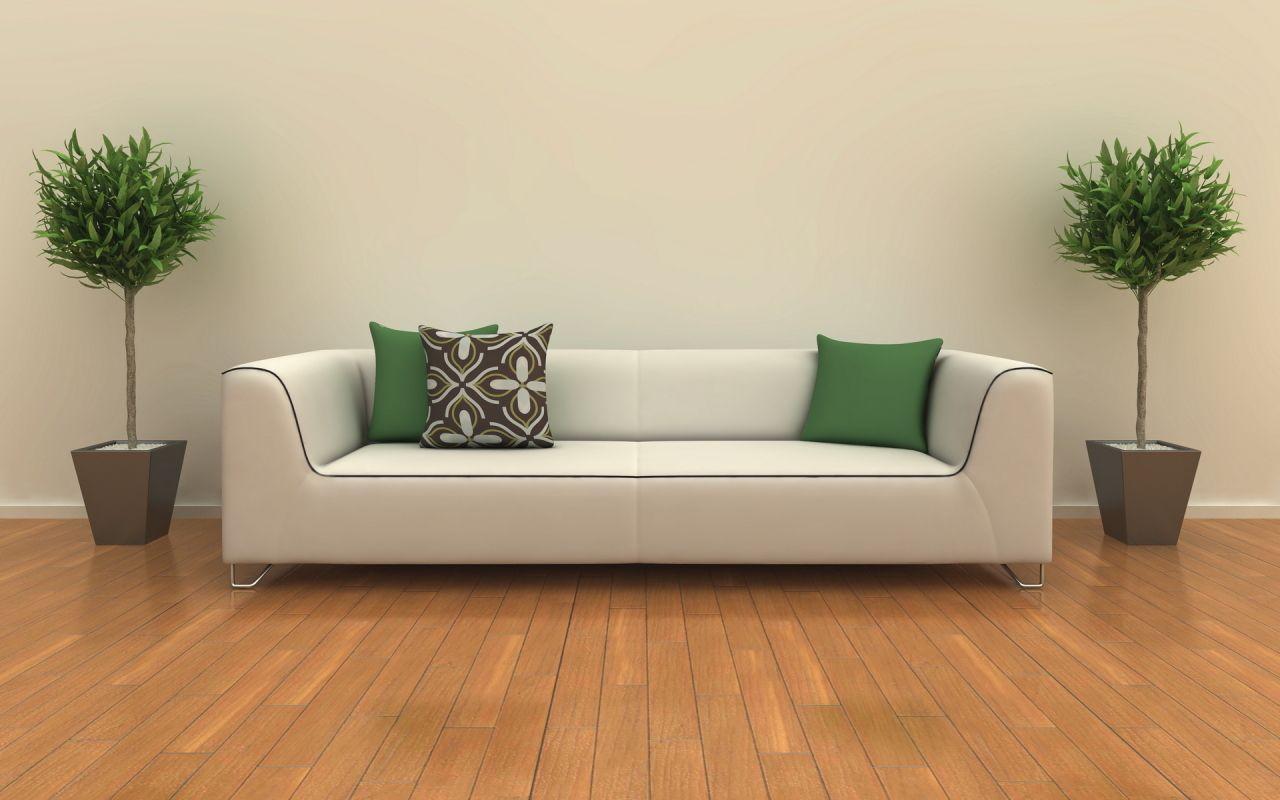 Sofa And Plants Widescreen Wallpaper. Wide Wallpaper.NET