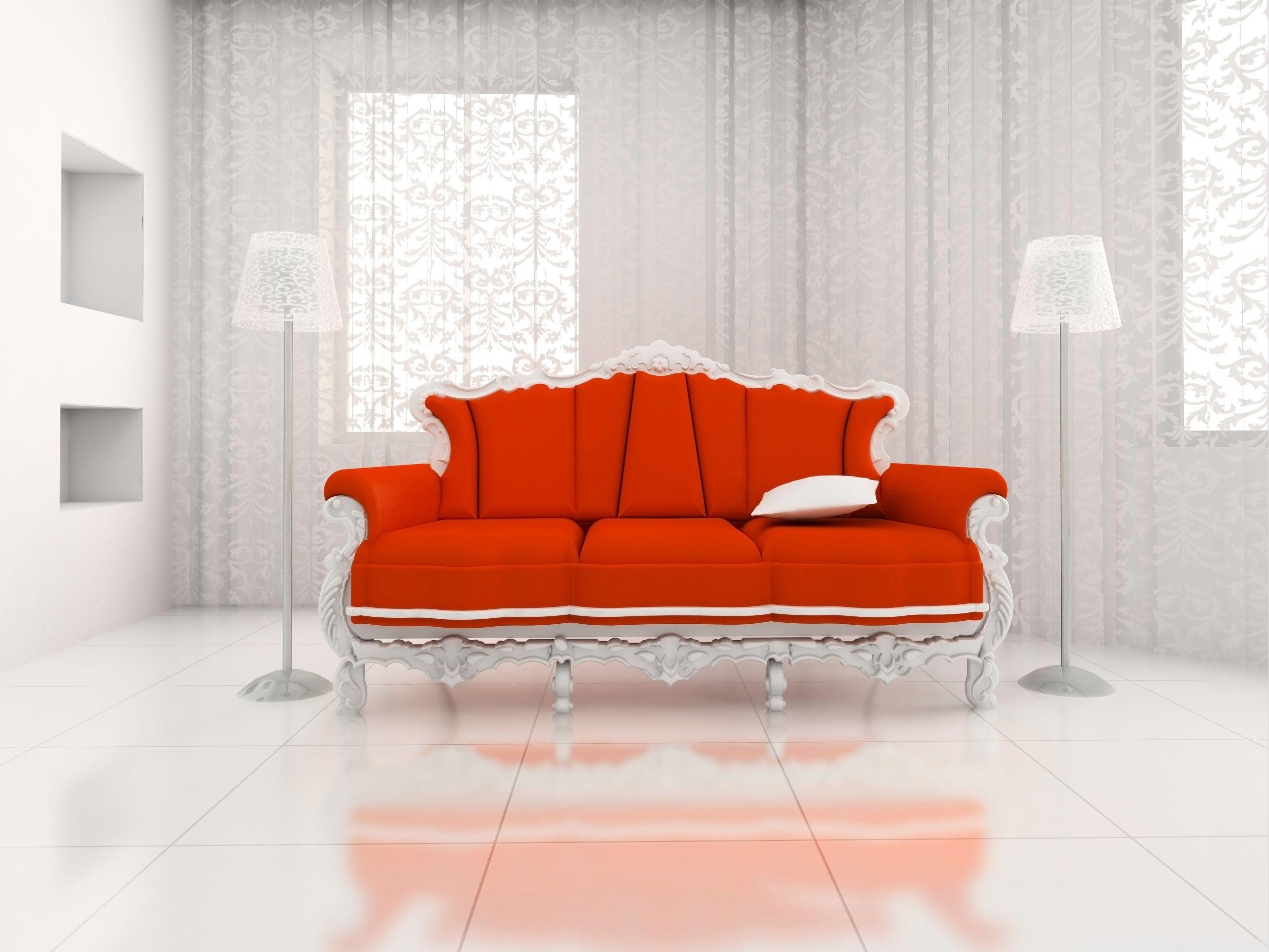 Orange Sofa ❤ 4K HD Desktop Wallpaper for 4K Ultra HD TV • Wide