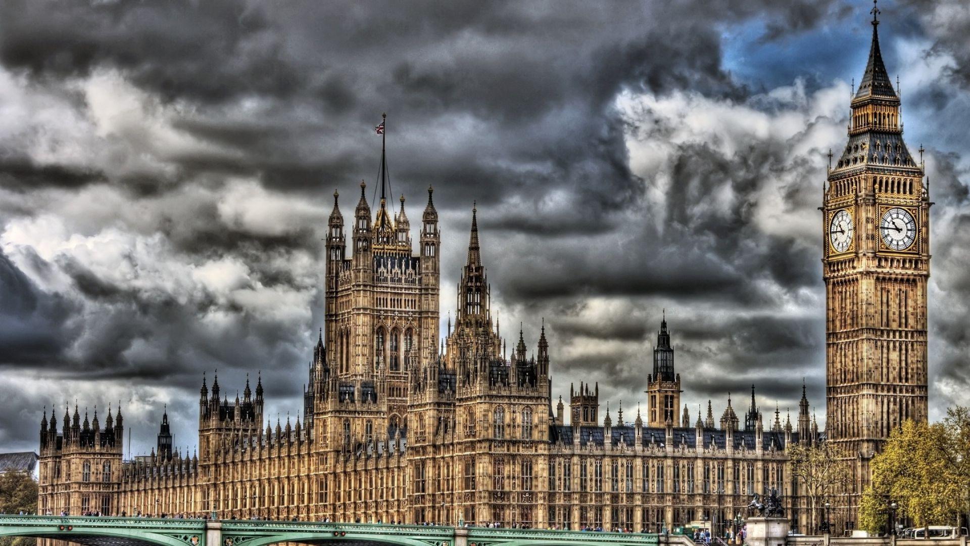 Download Wallpaper England, London, Parliament, Big ben, Bridge HD
