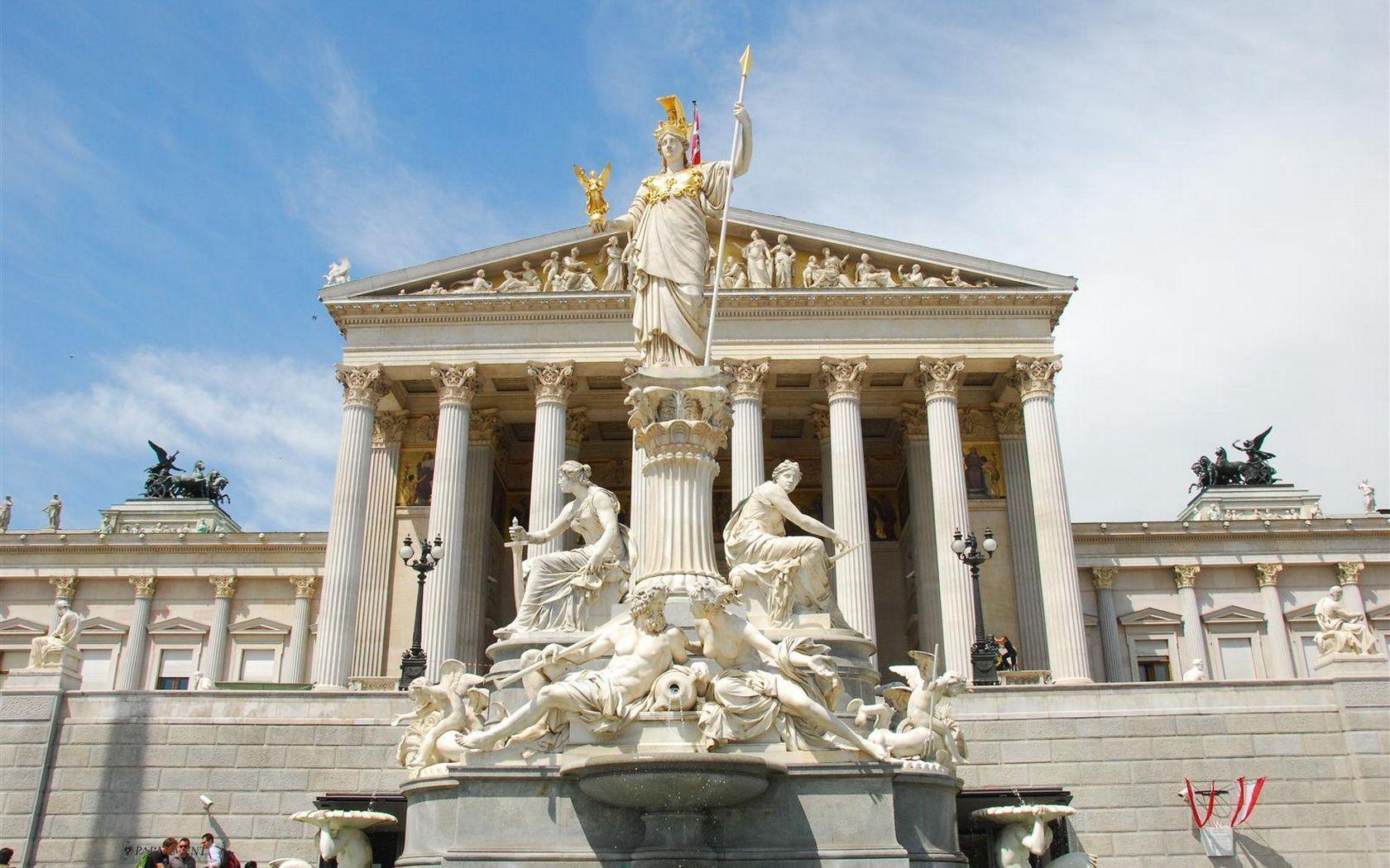 Architecture Wien Austria Pallas Athena Fountain Parliament