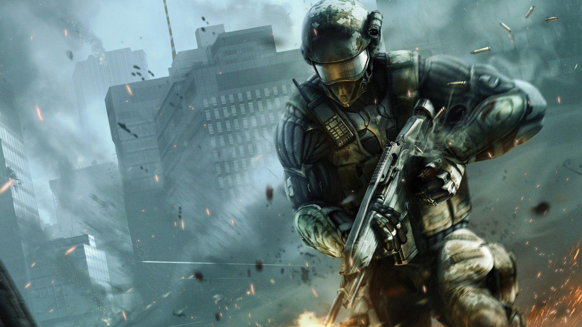 Wallpaper Crysis Alcatraz, Force Recon Marine, Games