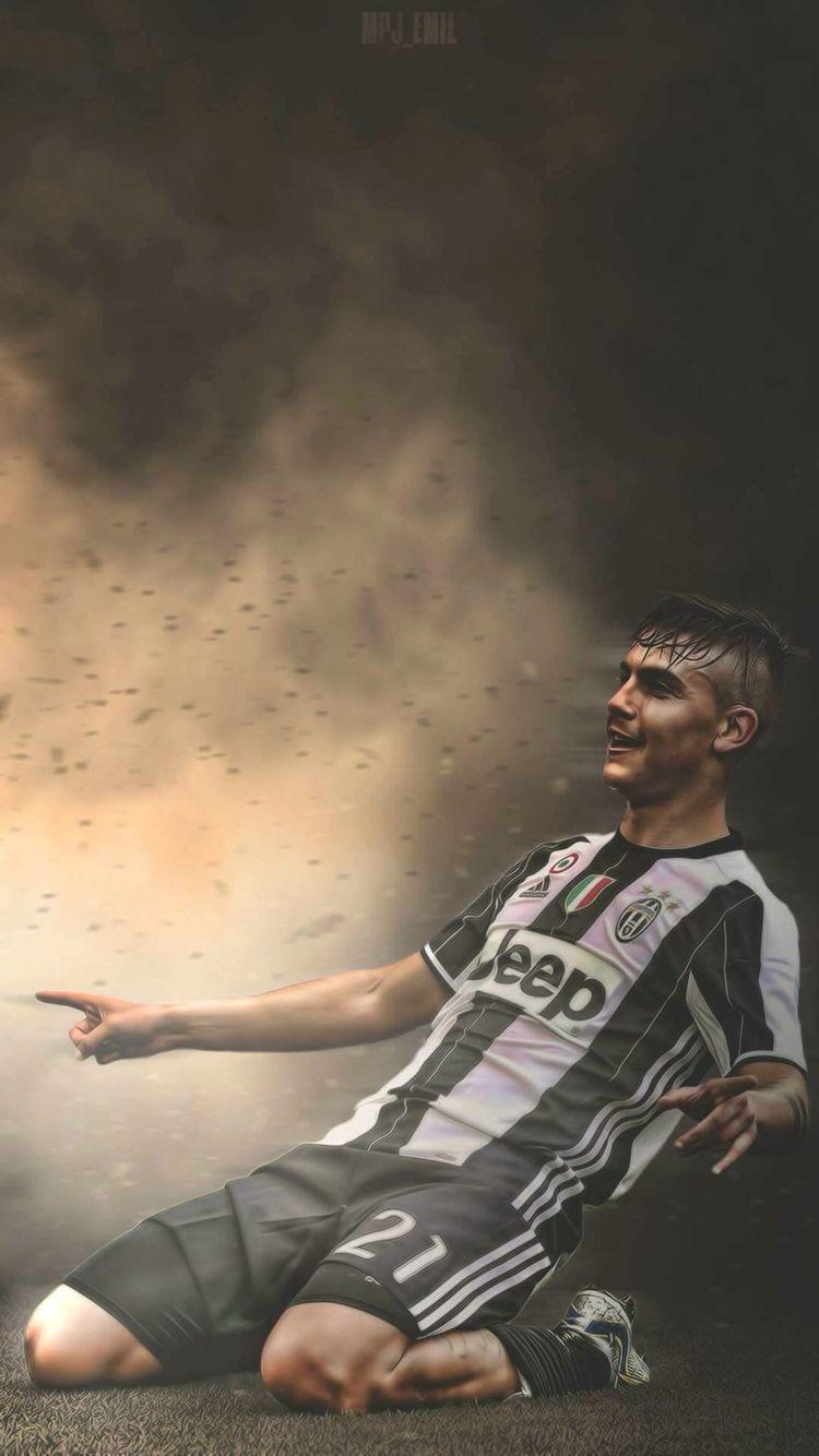 Dybala Jubel Knierutscher. Fußballer. Football art