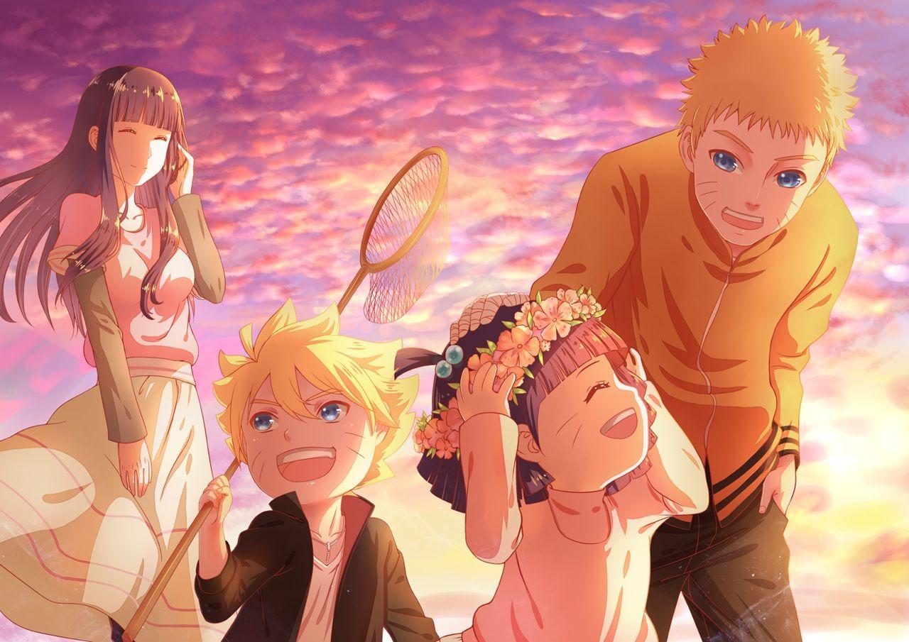Image for Naruto and Hinata with Their Daughter and Son HD
