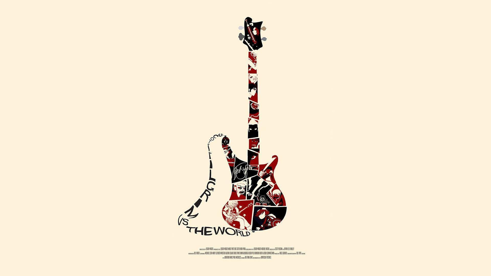 Scott Pilgrim Guitar guitars movie wallpaperx1080