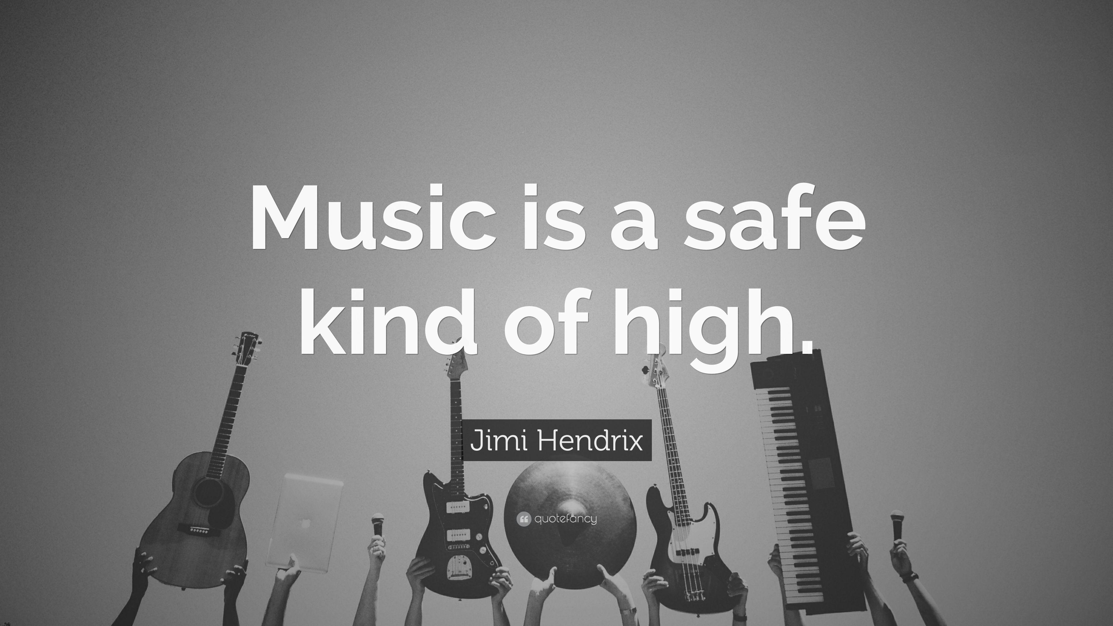 Jimi Hendrix Quote: “Music is a safe kind of high.” 16 wallpaper