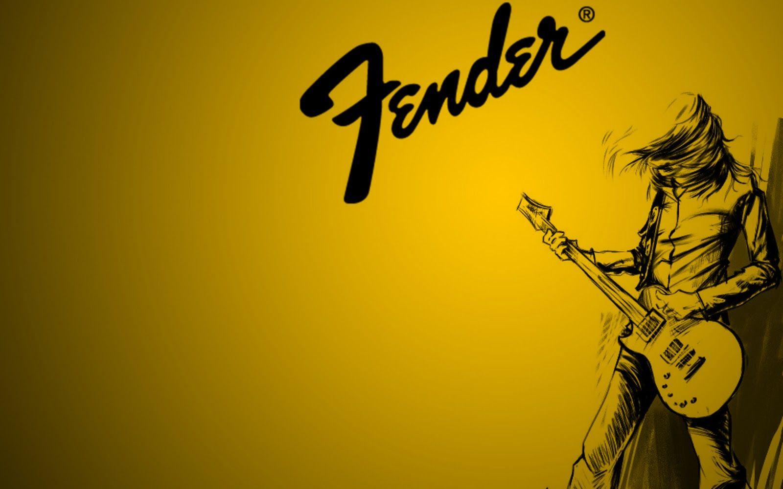 Fender Guitar Yellow Wallpaper For Desktop HD Wallpaper in Music