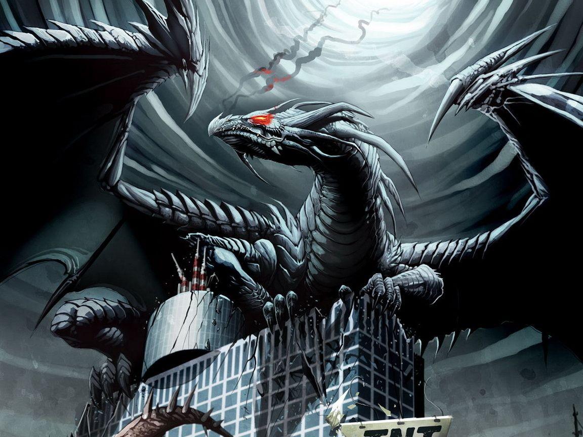 Dragon, City, Fantasy, Roof Wallpaper and Picture
