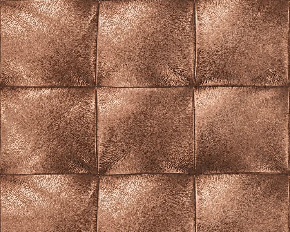 Wallpaper leather optic quilted copper wallpaper Move Your Wall